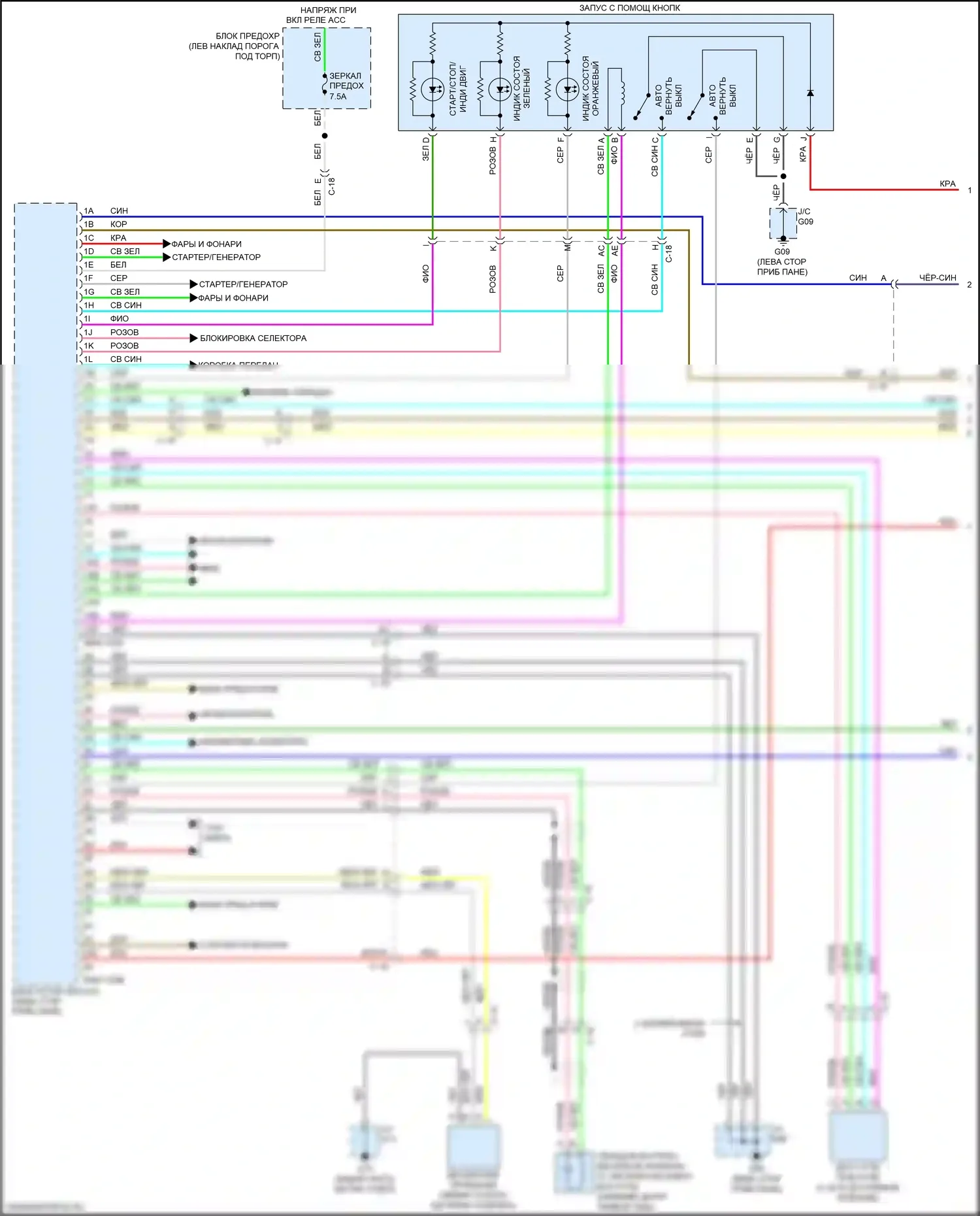 MX-5 Mazda ND (2015-2024): Электросхема центрального замка (1 из 4) 