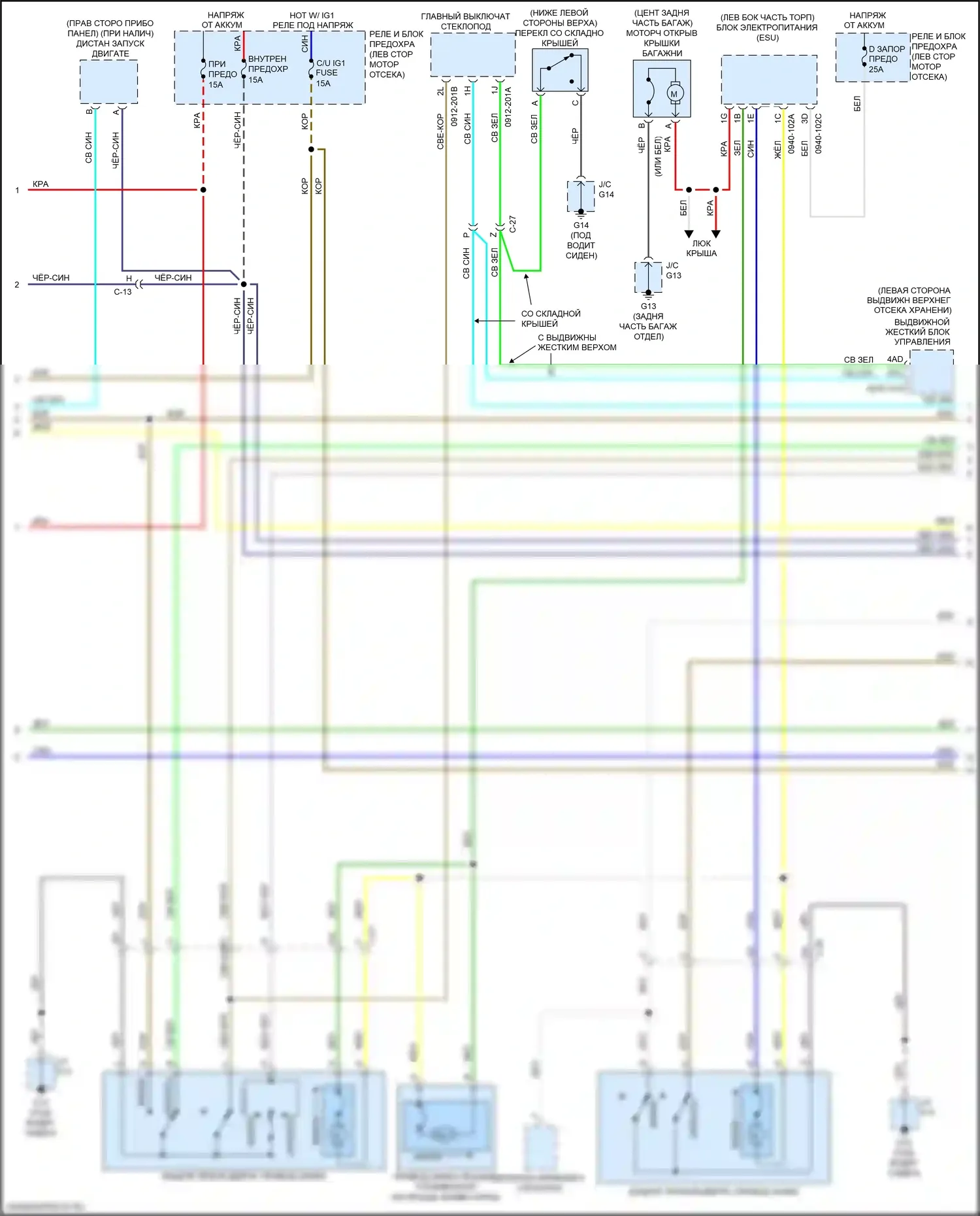 MX-5 Mazda ND (2015-2024): Электросхема центрального замка (2 из 4) 