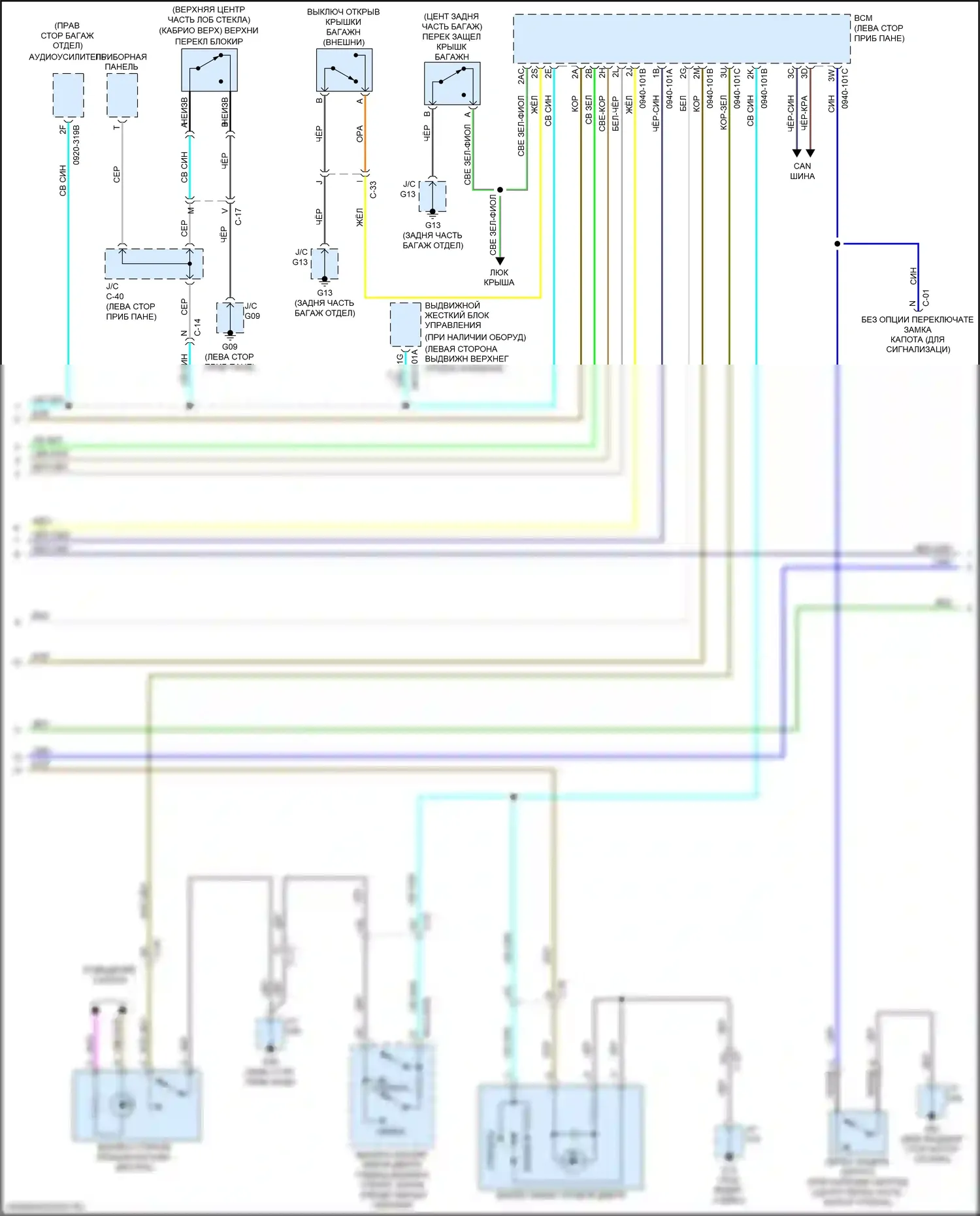 MX-5 Mazda ND (2015-2024): Электросхема центрального замка (3 из 4) 