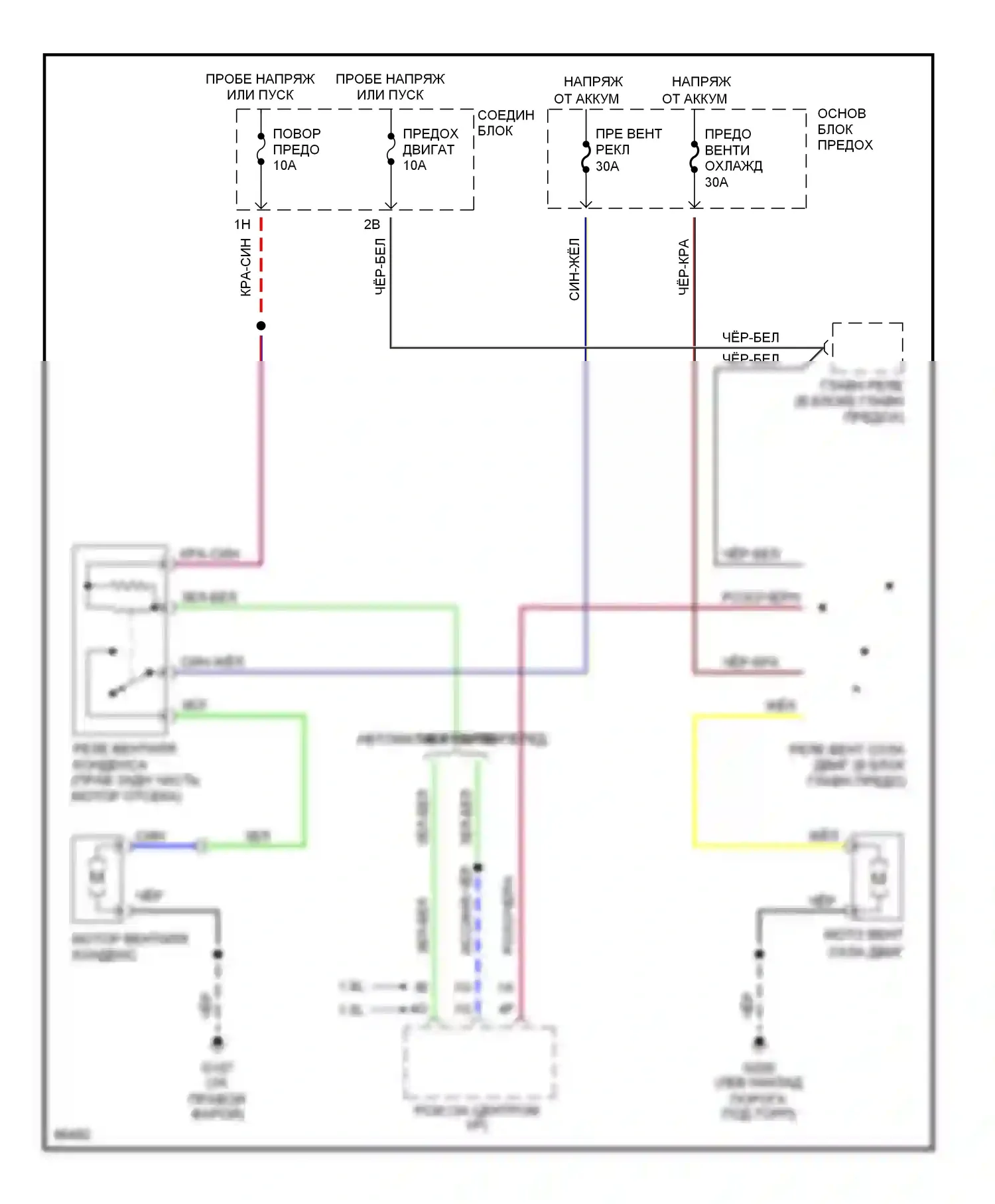 Protege Mazda BH (1994-1999): Электросхема вентилятора охлаждения 