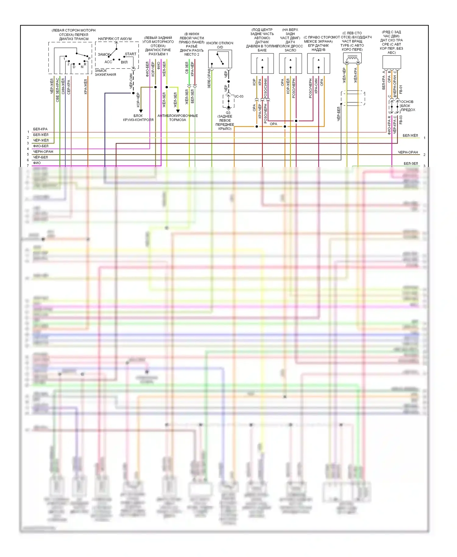 Protege Mazda BJ (1998-2004): Электросхема двигателя 2.0ls, ранний выпуск (2 из 3) 