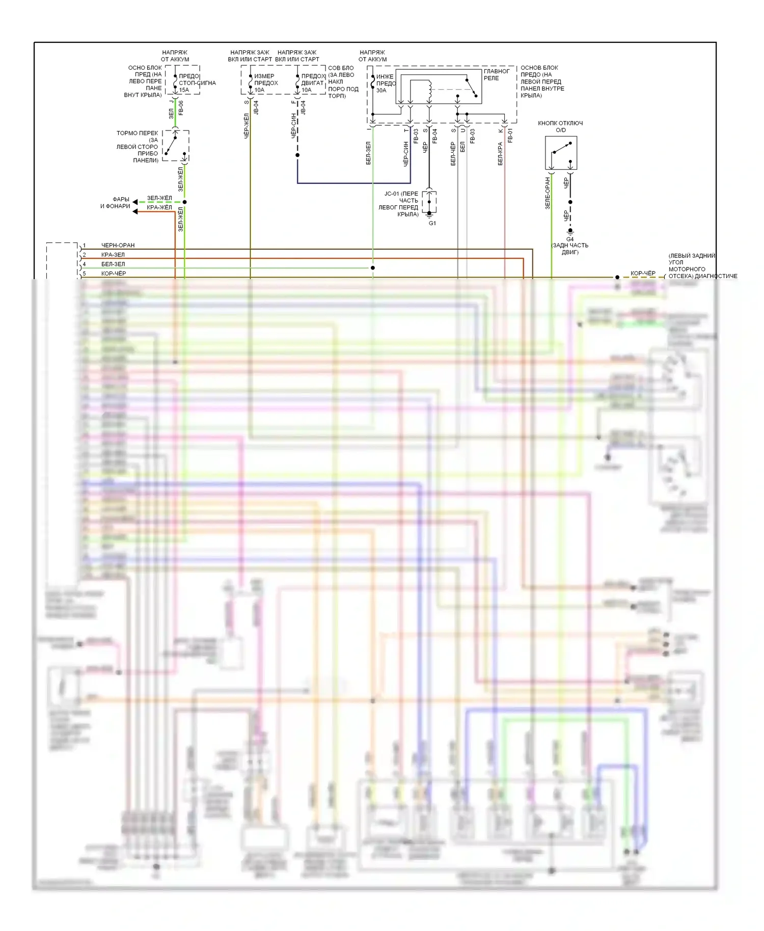 Protege Mazda BJ (1998-2004): Электросхема автоматической коробки передач 