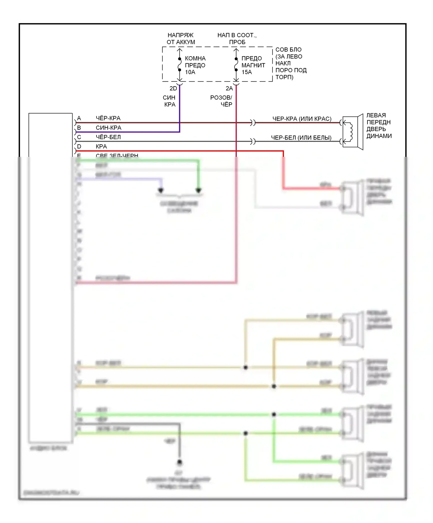 Protege Mazda BJ (1998-2004): Магнитола электросхем 