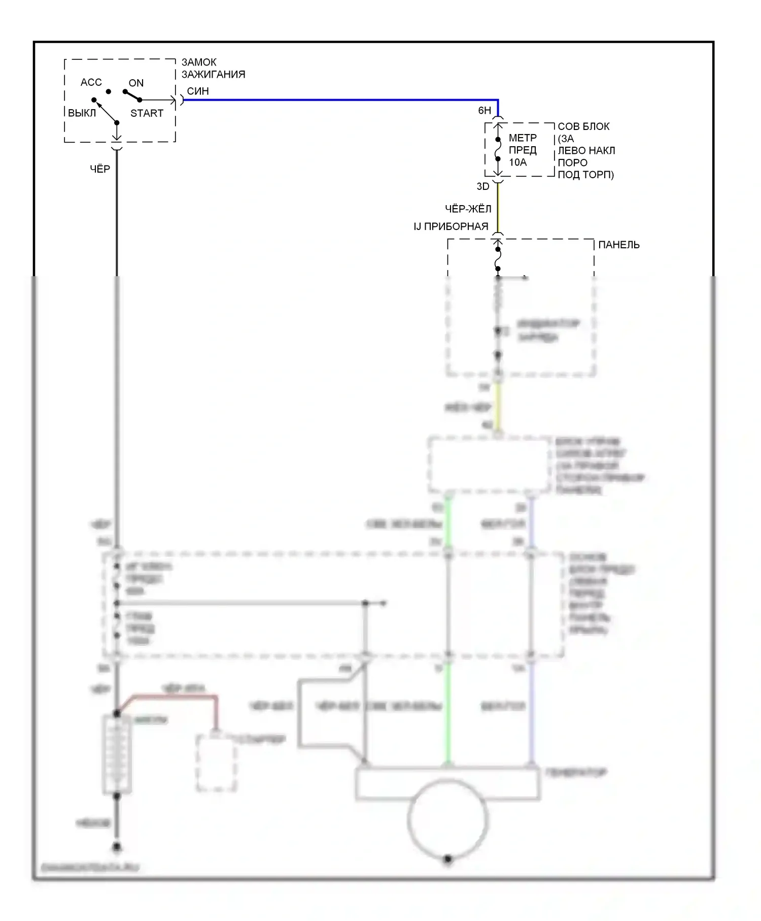 Protege Mazda BJ (1998-2004): Электросхема генератора 