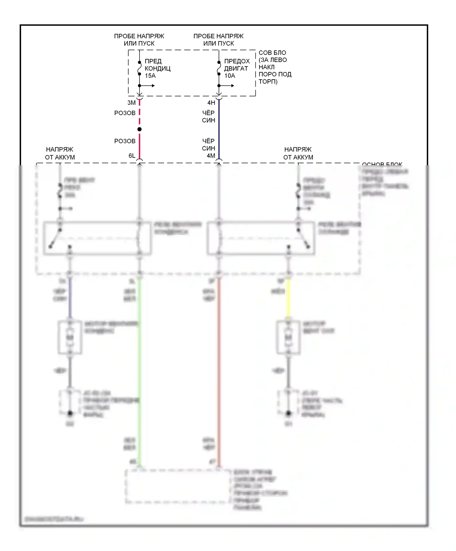 Protege Mazda BJ (1998-2004): Электросхема вентилятора охлаждения 