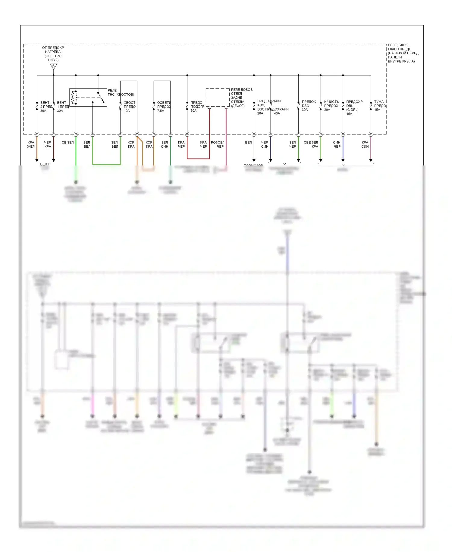 RX-8 Mazda I рестайлинг (2008-2012): Электросхема блока предохранителей реле (2 из 2) 