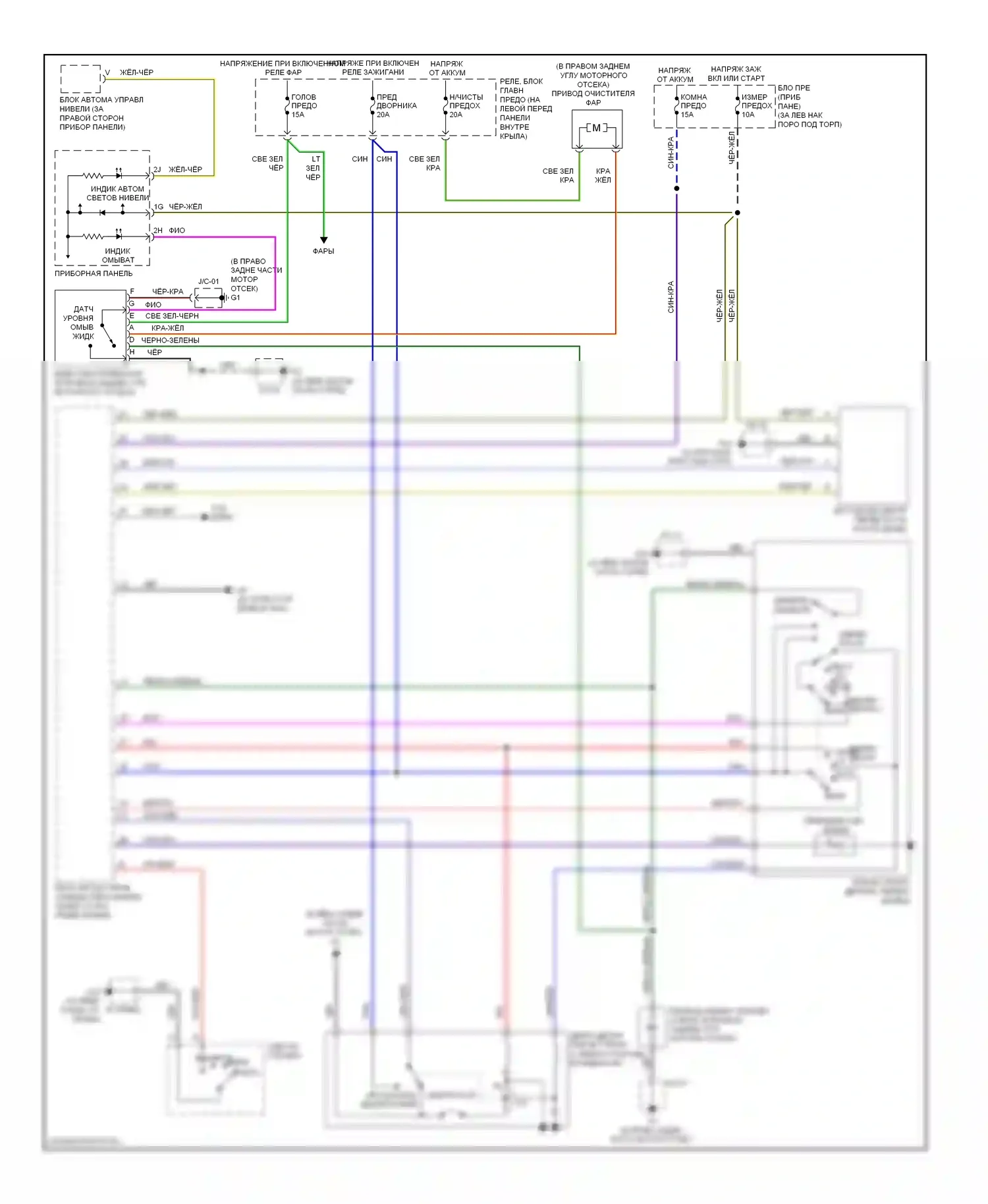 RX-8 Mazda I рестайлинг (2008-2012): Дворники и омыватели электросхема соединений с автоматическим дворником 
