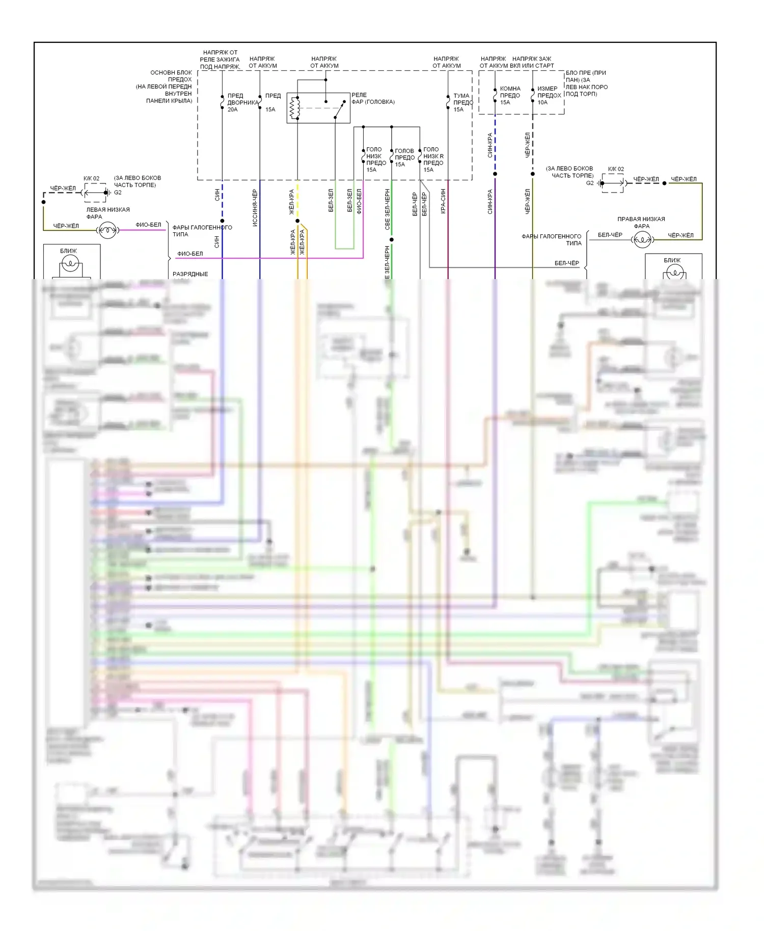RX-8 Mazda I рестайлинг (2008-2012): Электросхема автоламп 