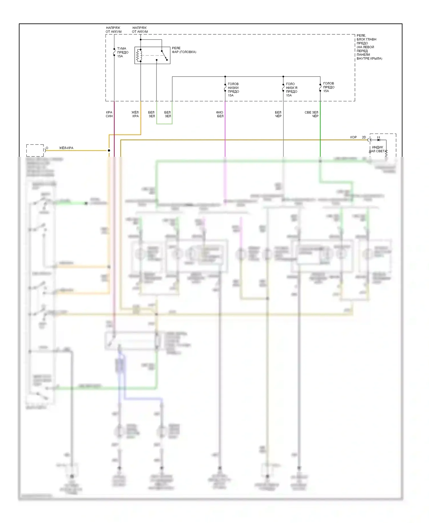RX-8 Mazda I рестайлинг (2008-2012): Электросхема фар, без дрели 
