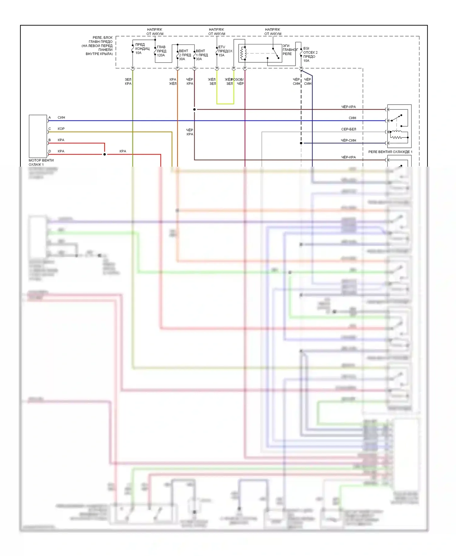 RX-8 Mazda I рестайлинг (2008-2012): Электросхема ручного кондиционера (2 из 2) 