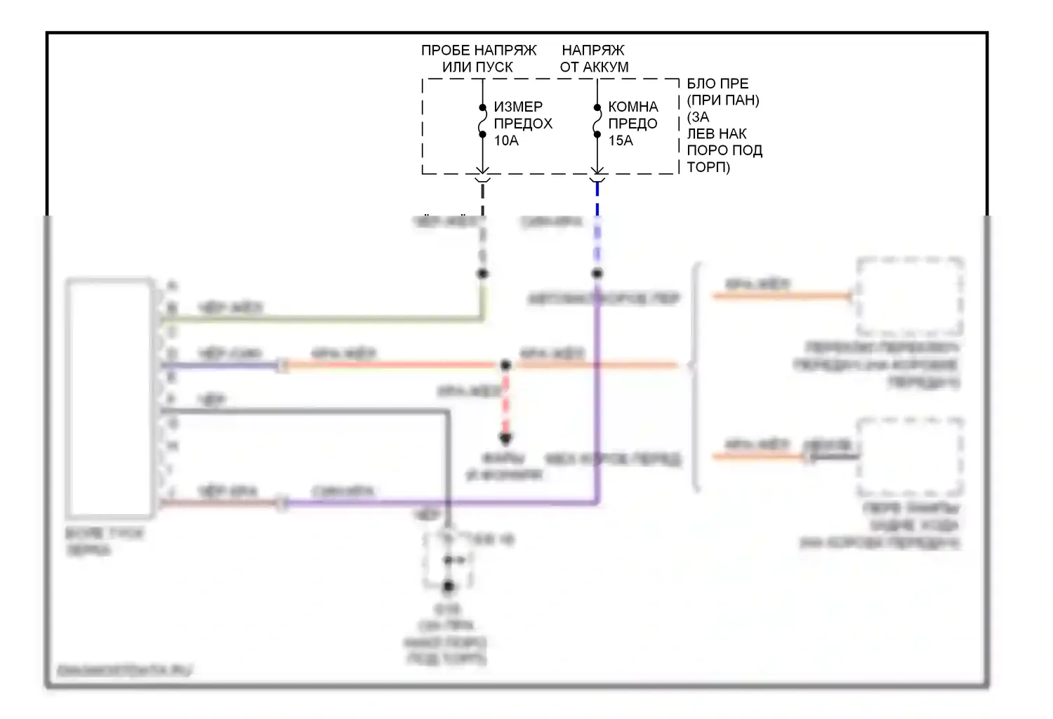 RX-8 Mazda I рестайлинг (2008-2012): Электросхема автоматического затемняющего зеркала 