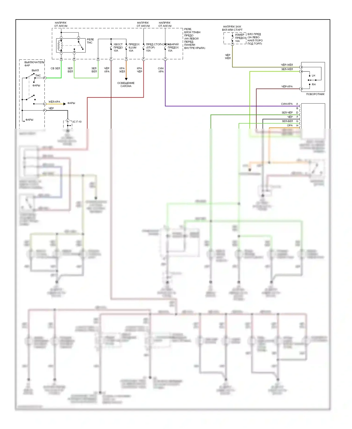 RX-8 Mazda I (2003-2008): Электросхема фар и фонарей 