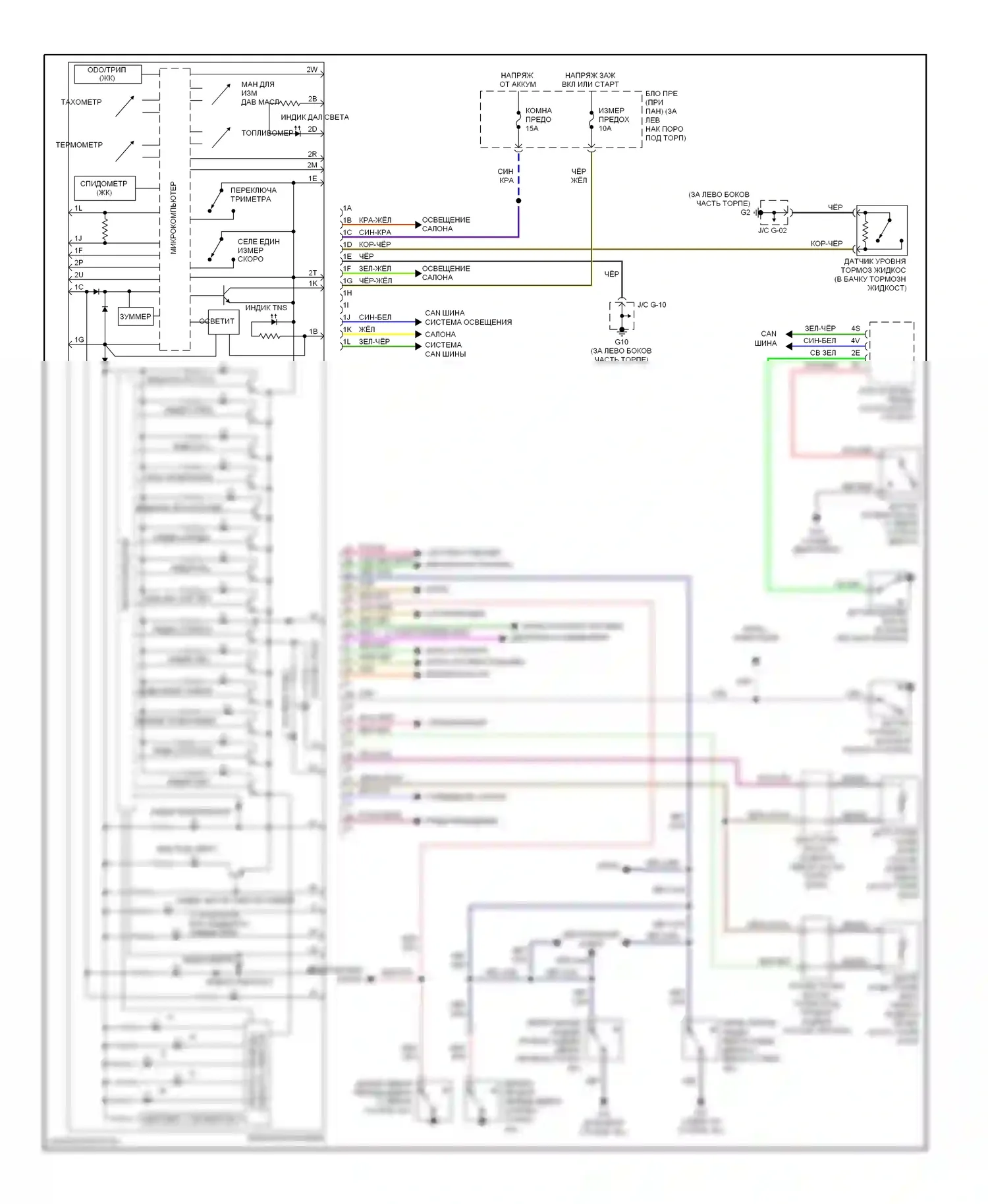 RX-8 Mazda I (2003-2008): Электросхема приборной панели 