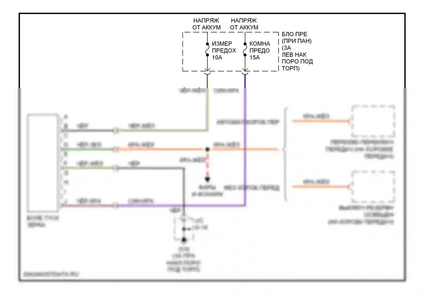 RX-8 Mazda I (2003-2008): Электросхема питания внутри зеркала заднего вида 