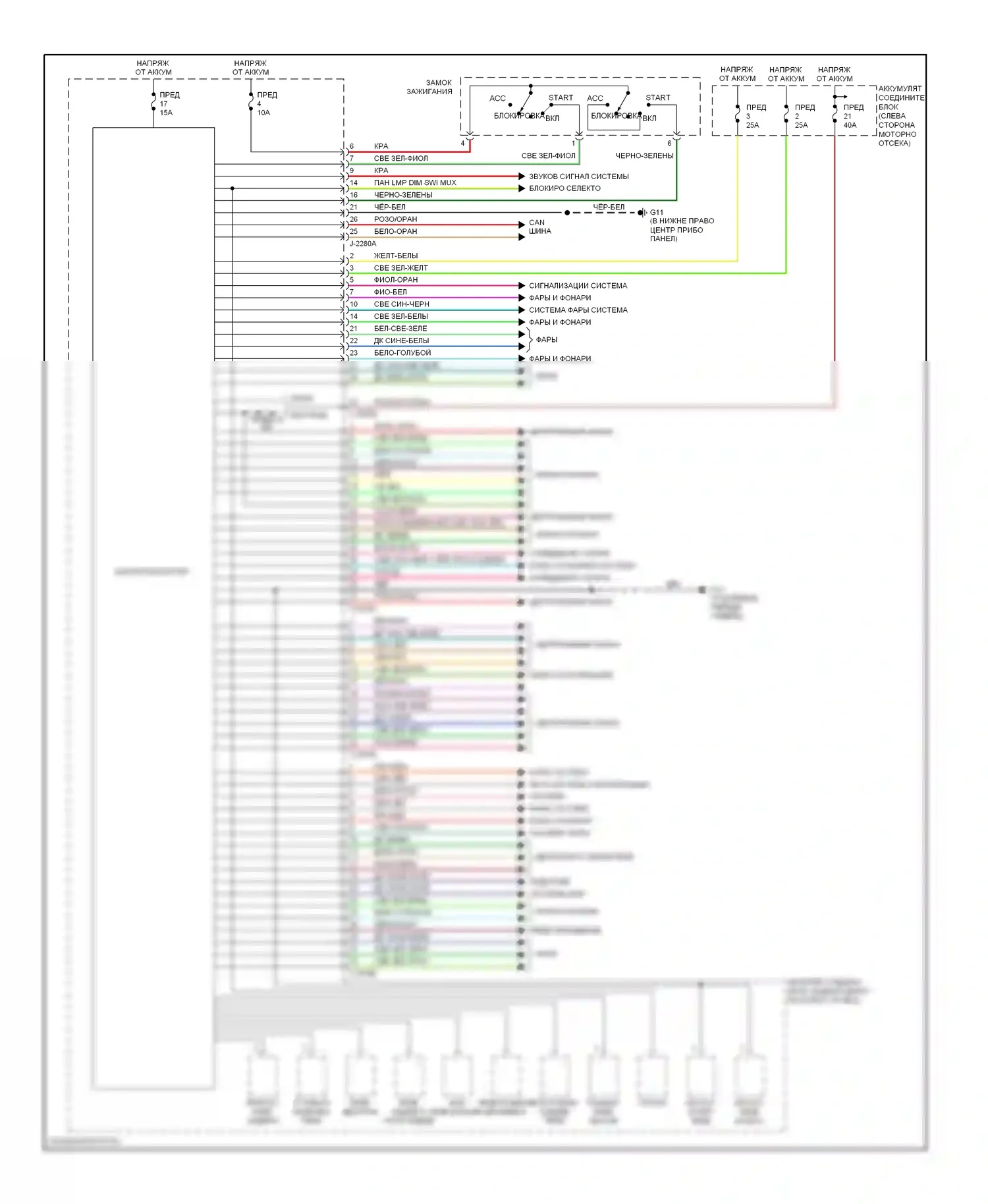 Tribute Mazda I рестайлинг (2004-2007): Электросхема блоков управления кузовом 