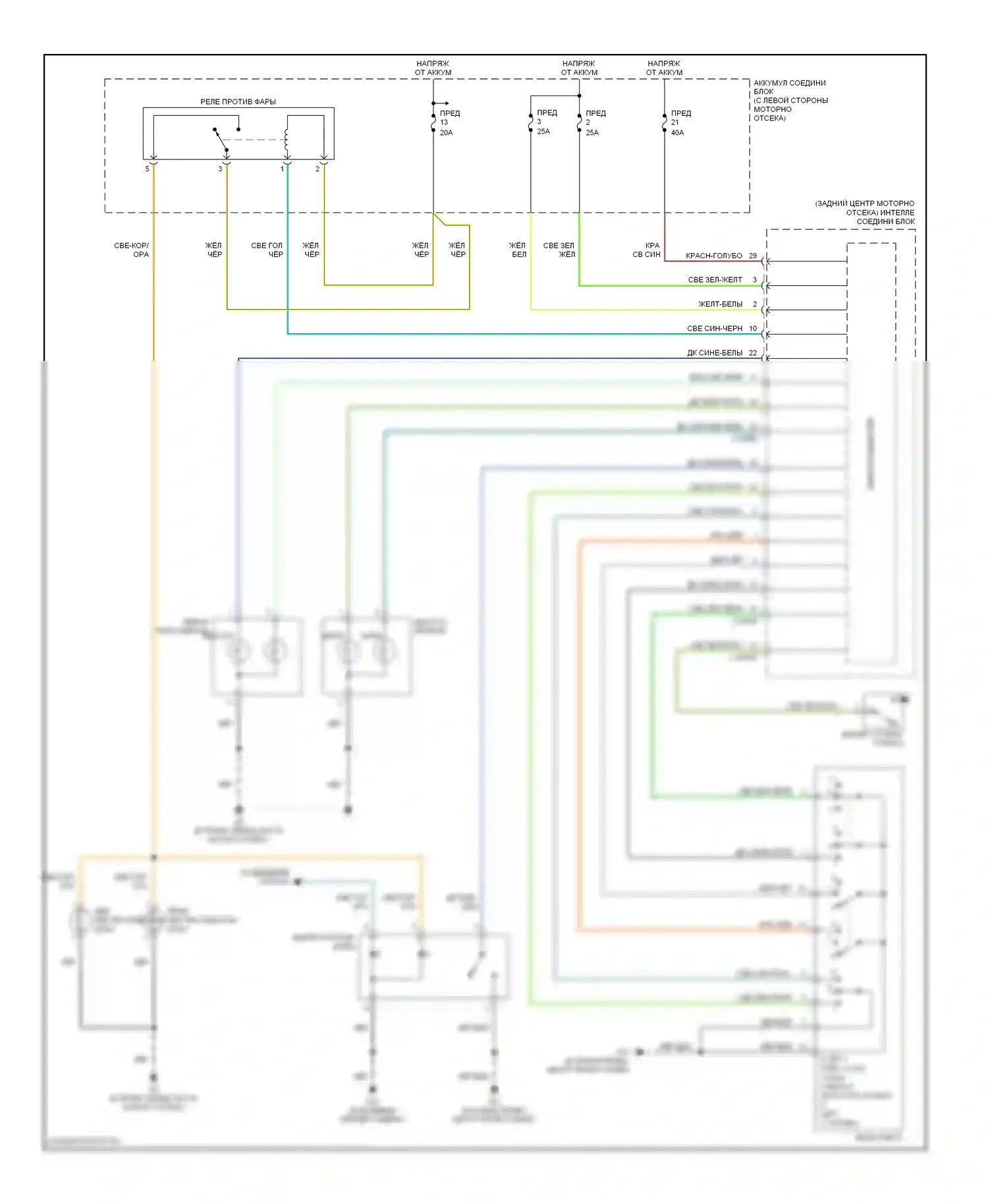 Tribute Mazda I рестайлинг (2004-2007): Электросхема фар, с дрелью 