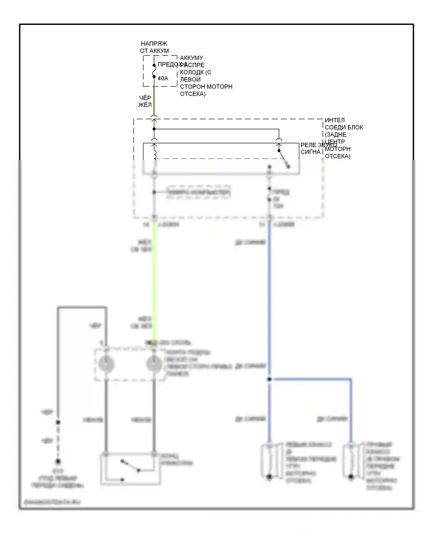 Tribute Mazda I рестайлинг (2004-2007): Электросхема клаксона 
