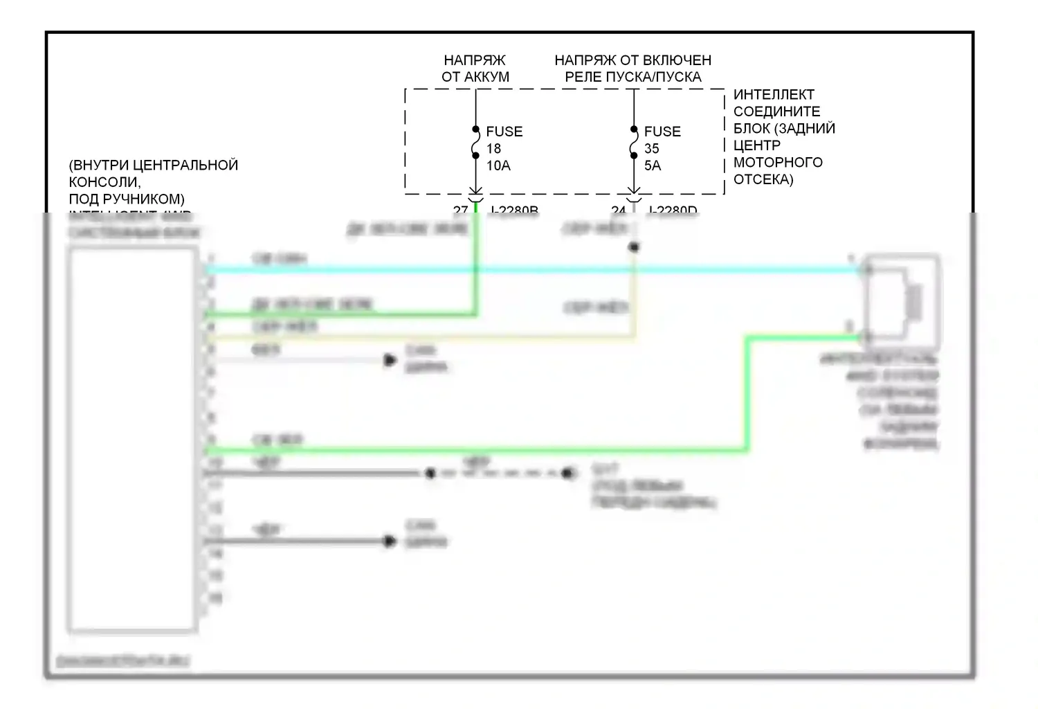 Tribute Mazda I рестайлинг (2004-2007): Электросхема 4wd 