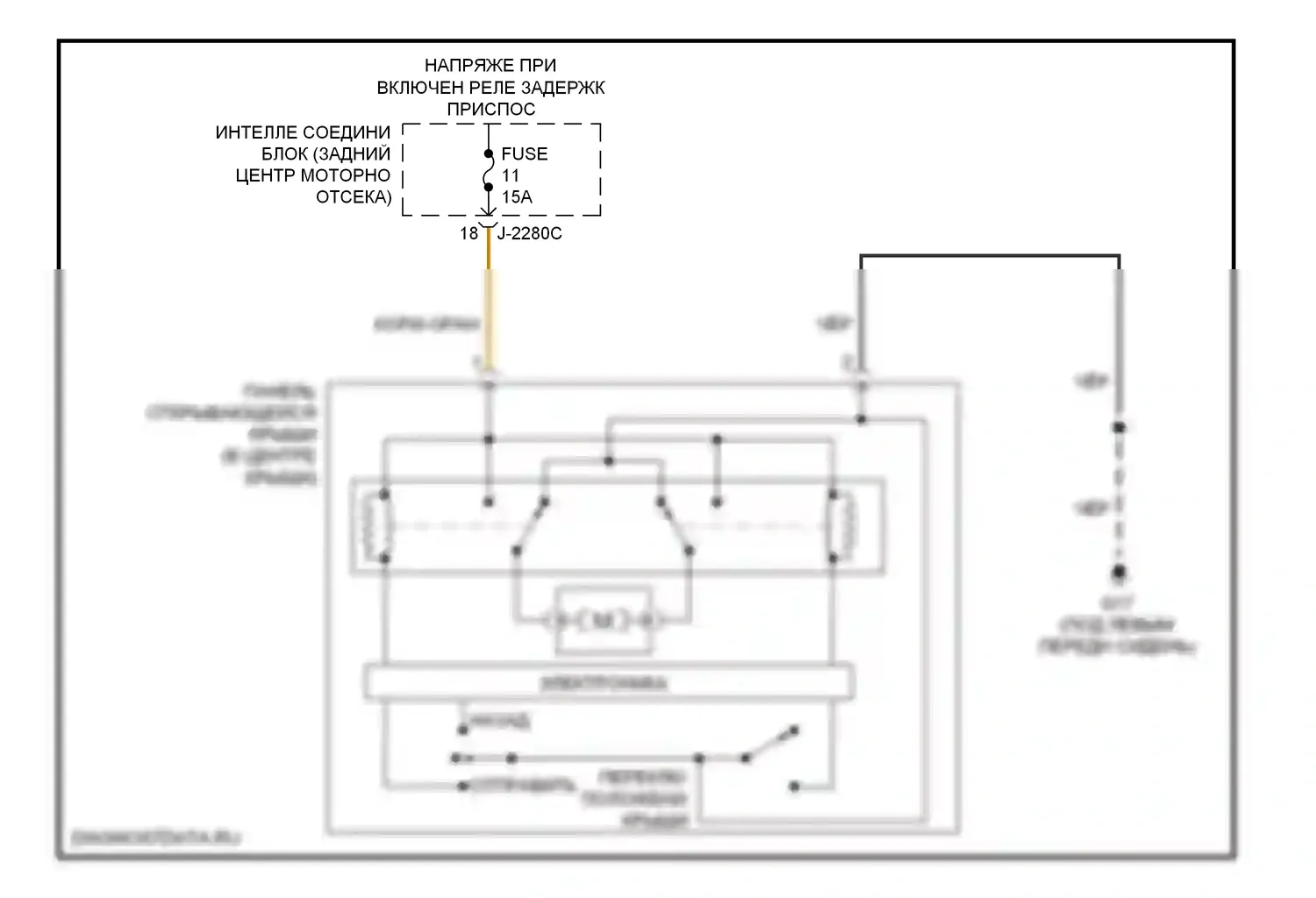 Tribute Mazda I рестайлинг (2004-2007): Электросхема складной крыши/люка 