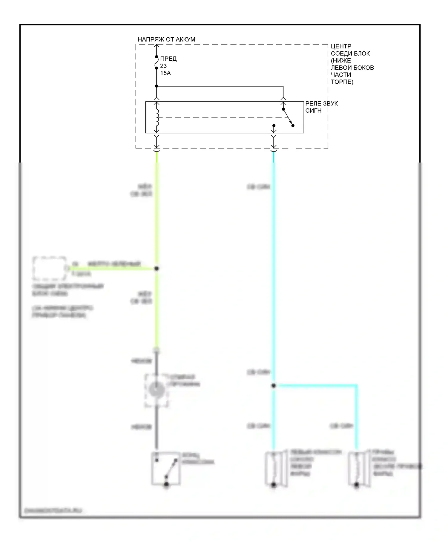 Tribute Mazda I (2000-2004): Электросхема клаксона 