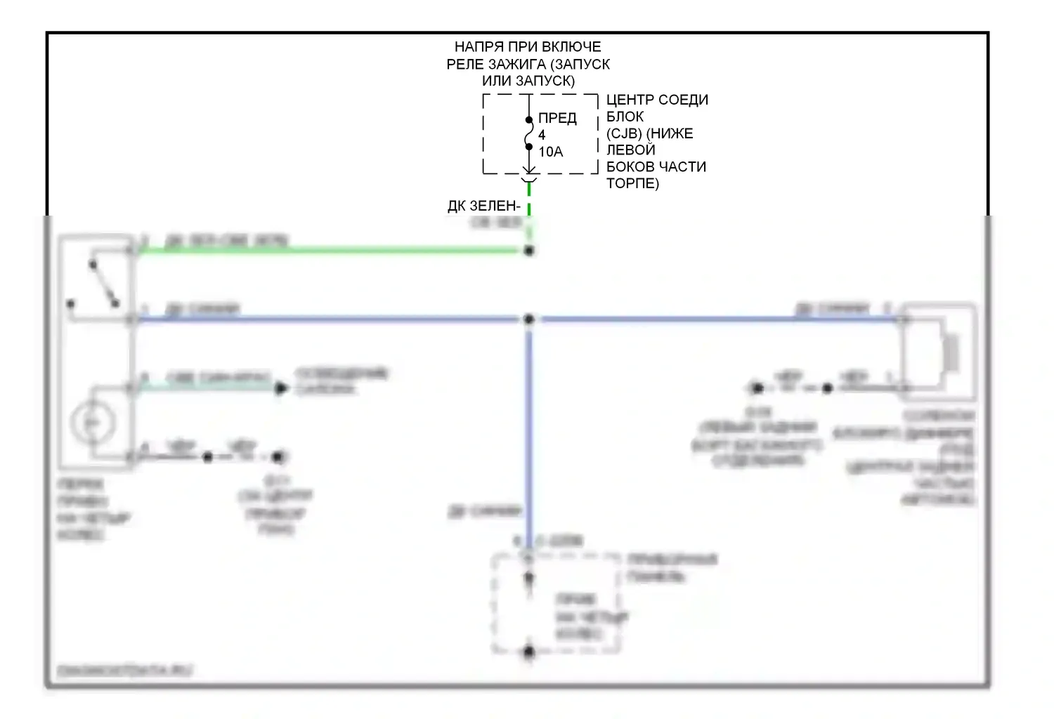 Tribute Mazda I (2000-2004): Электросхема 4wd, с ручным 4wd 