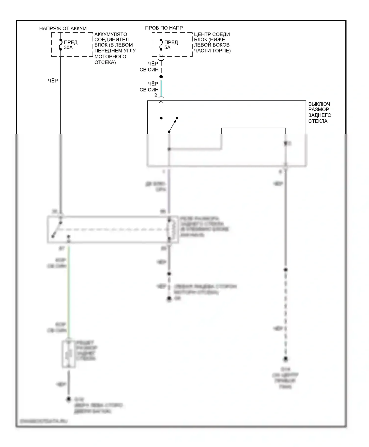 Tribute Mazda I (2000-2004): Электросхема подогрева 