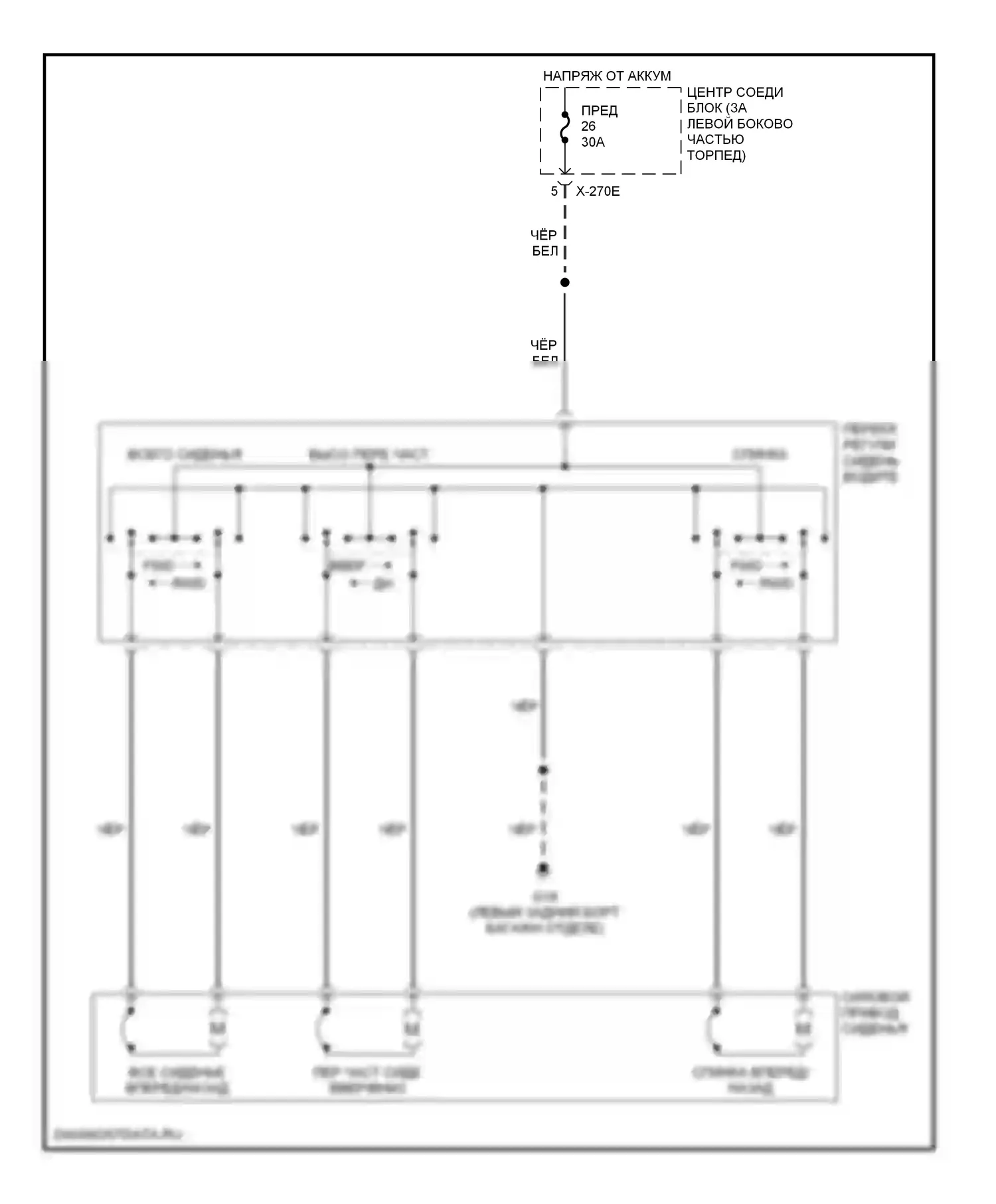Tribute Mazda I (2000-2004): 6-сторонняя электросхема сиденья питания 