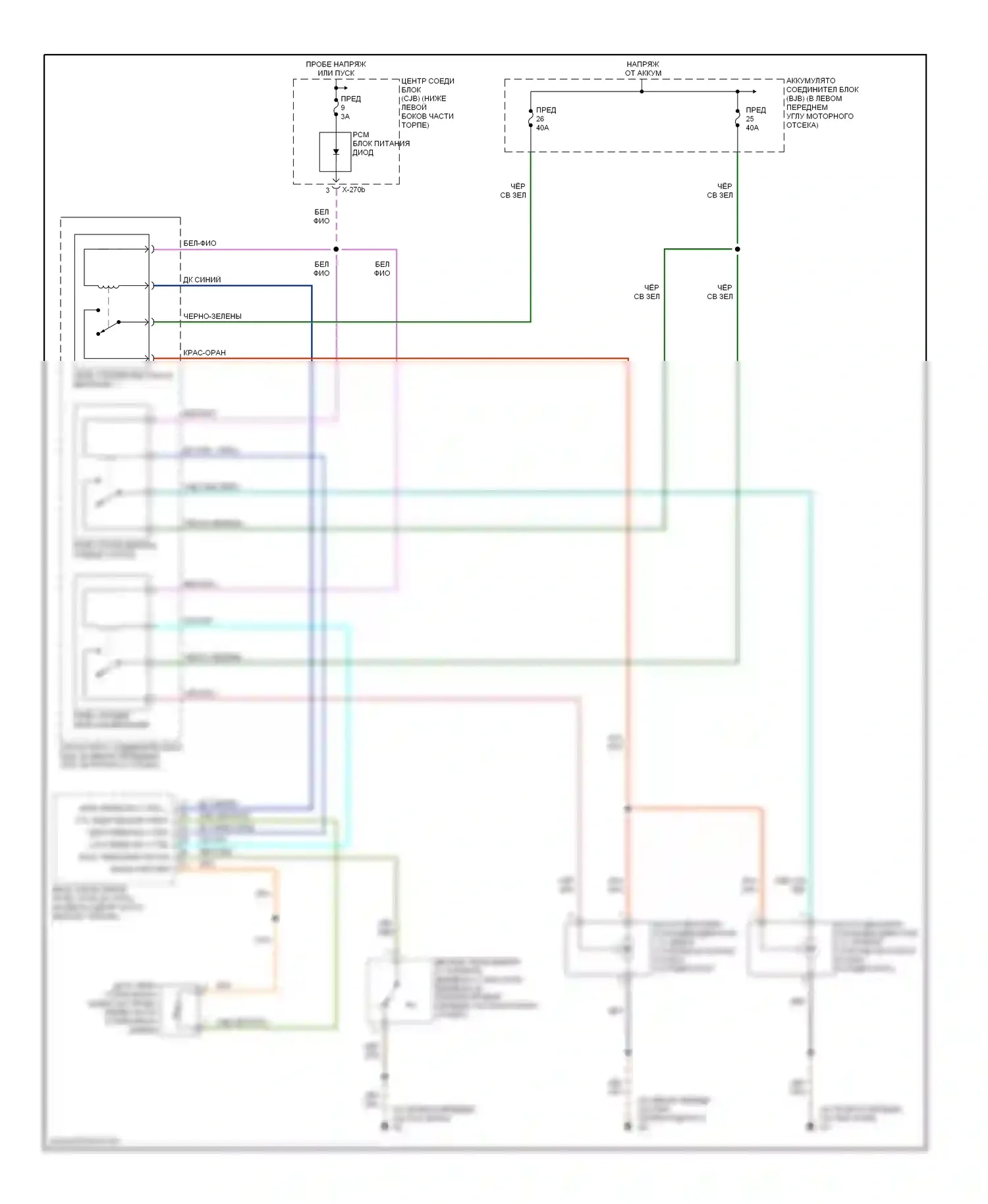 Tribute Mazda I (2000-2004): 2.0л, электросхема вентилятора охлаждения 