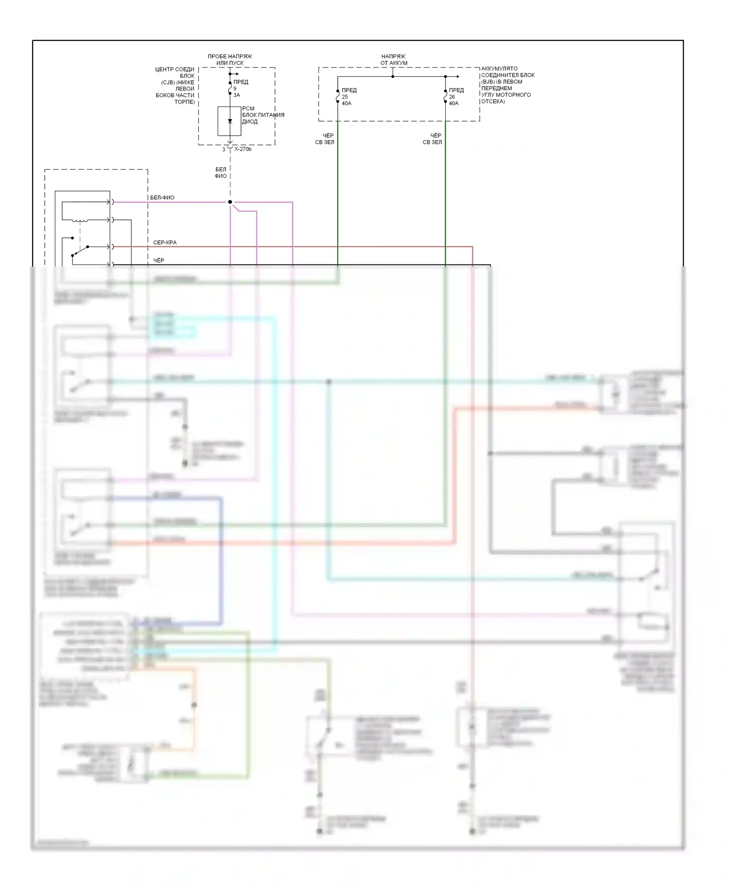 Tribute Mazda I (2000-2004): 3,0л, электросхема вентилятора охлаждения 
