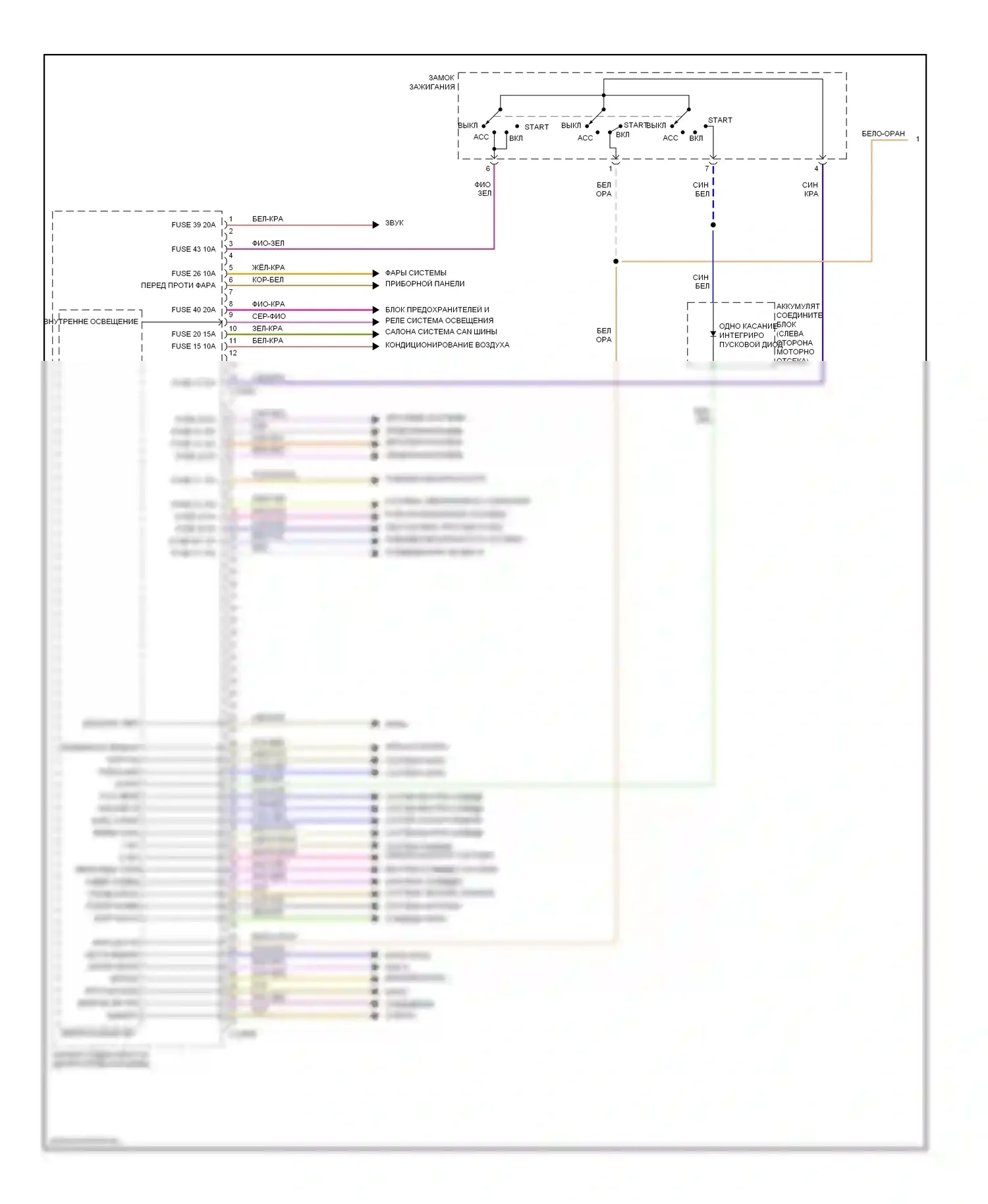 Tribute Mazda II (2007-2011): Электросхема блоков управления кузовом (1 из 3) 