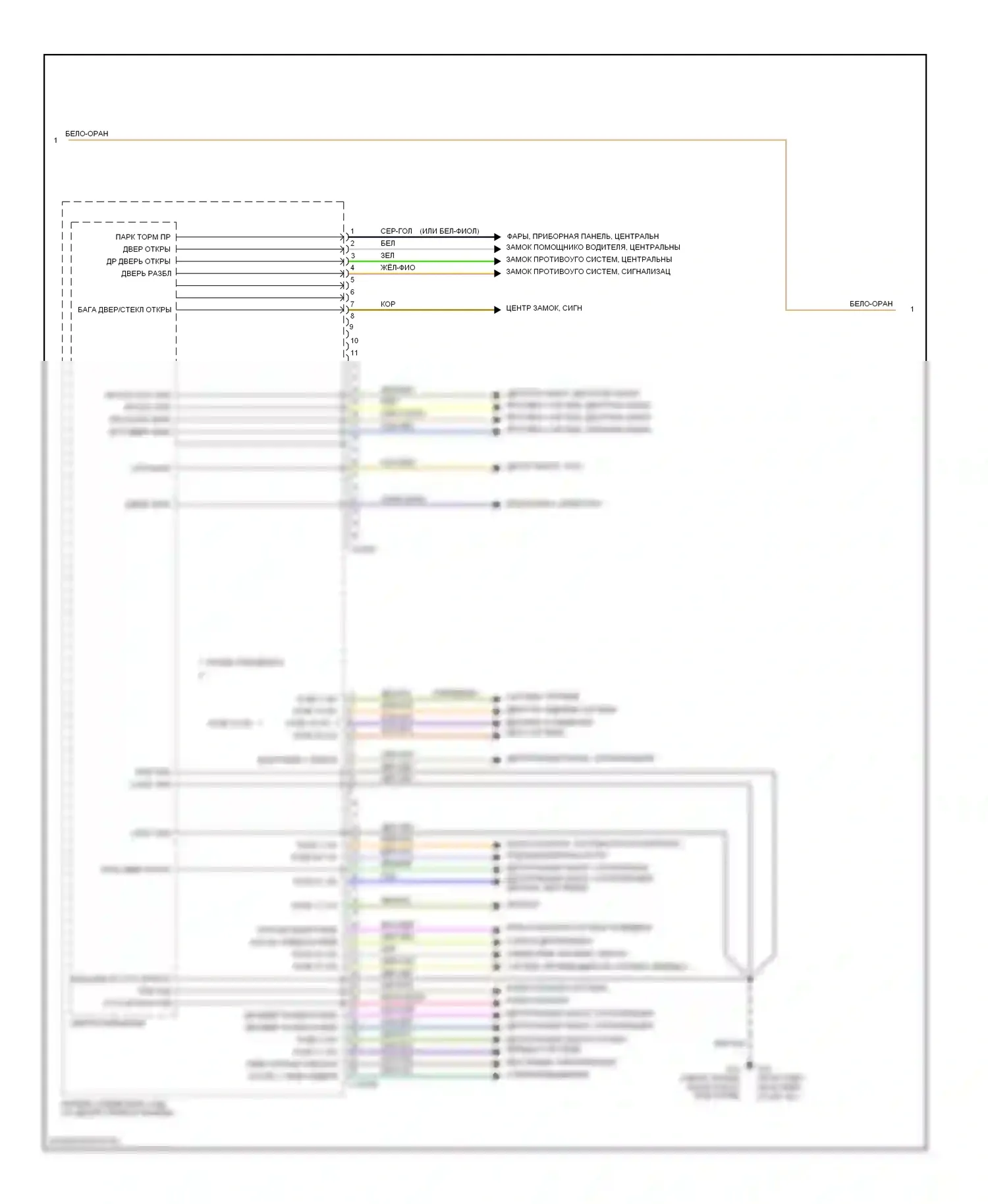 Tribute Mazda II (2007-2011): Электросхема блоков управления кузовом (2 из 3) 