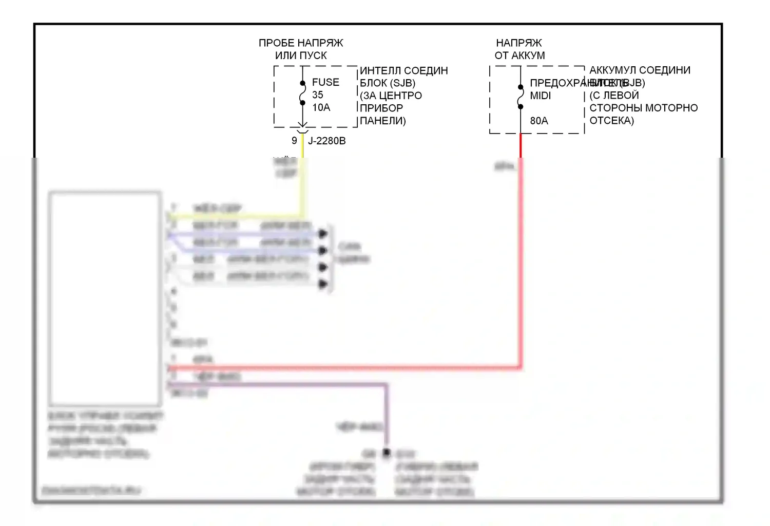 Tribute Mazda II (2007-2011): Электросхема электроусилителя руля 