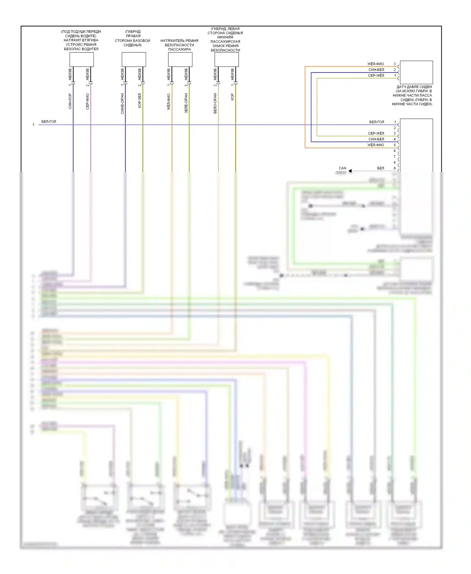 Tribute Mazda II (2007-2011): Электросхема подушек безопасности (2 из 2) 