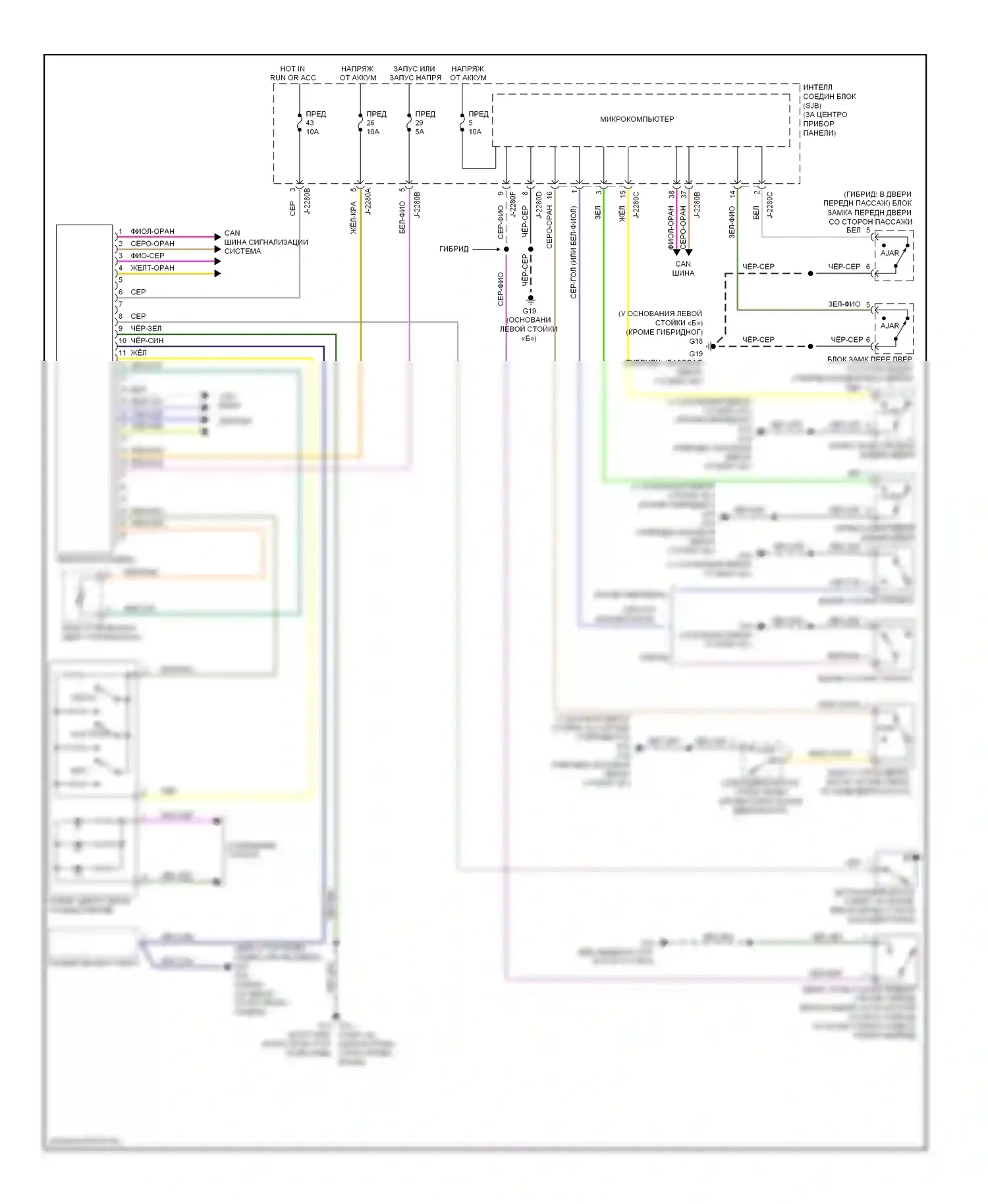 Tribute Mazda II (2007-2011): Электросхема приборной панели 