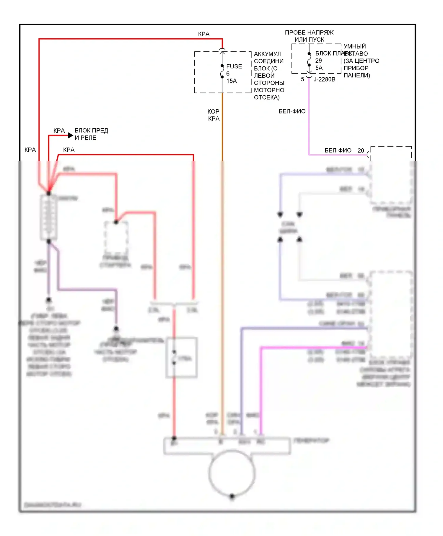 Tribute Mazda II (2007-2011): Электросхема генератора 