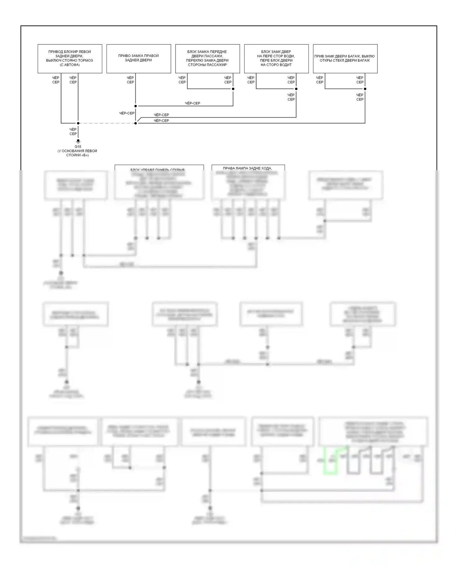 Tribute Mazda II (2007-2011): Электросхема разводки массы, за исключением гибридной (2 из 2) 