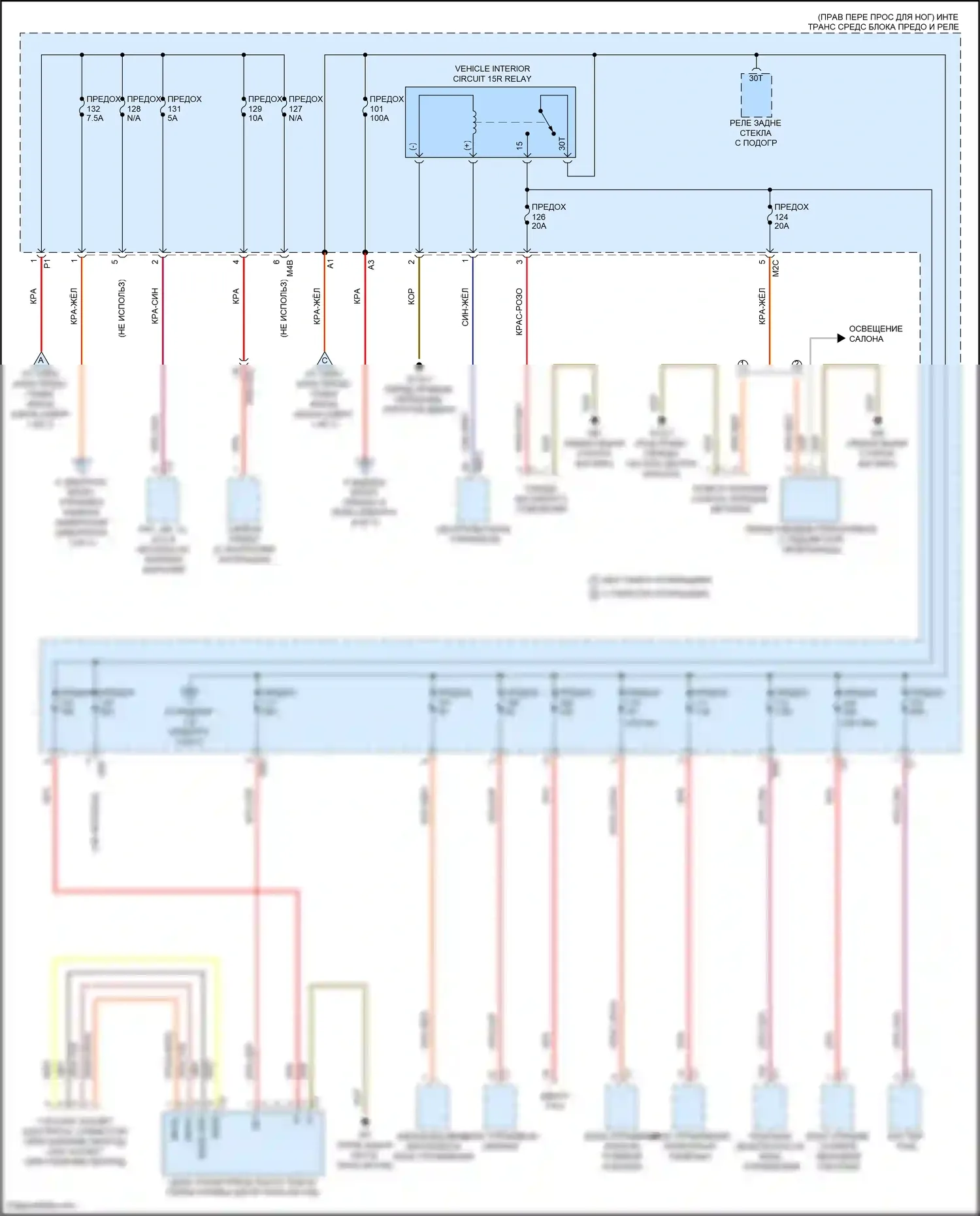 A-класс Mercedes-Benz W177 (2018-2023): Электросхема блока предохранителей реле (4 из 7) 