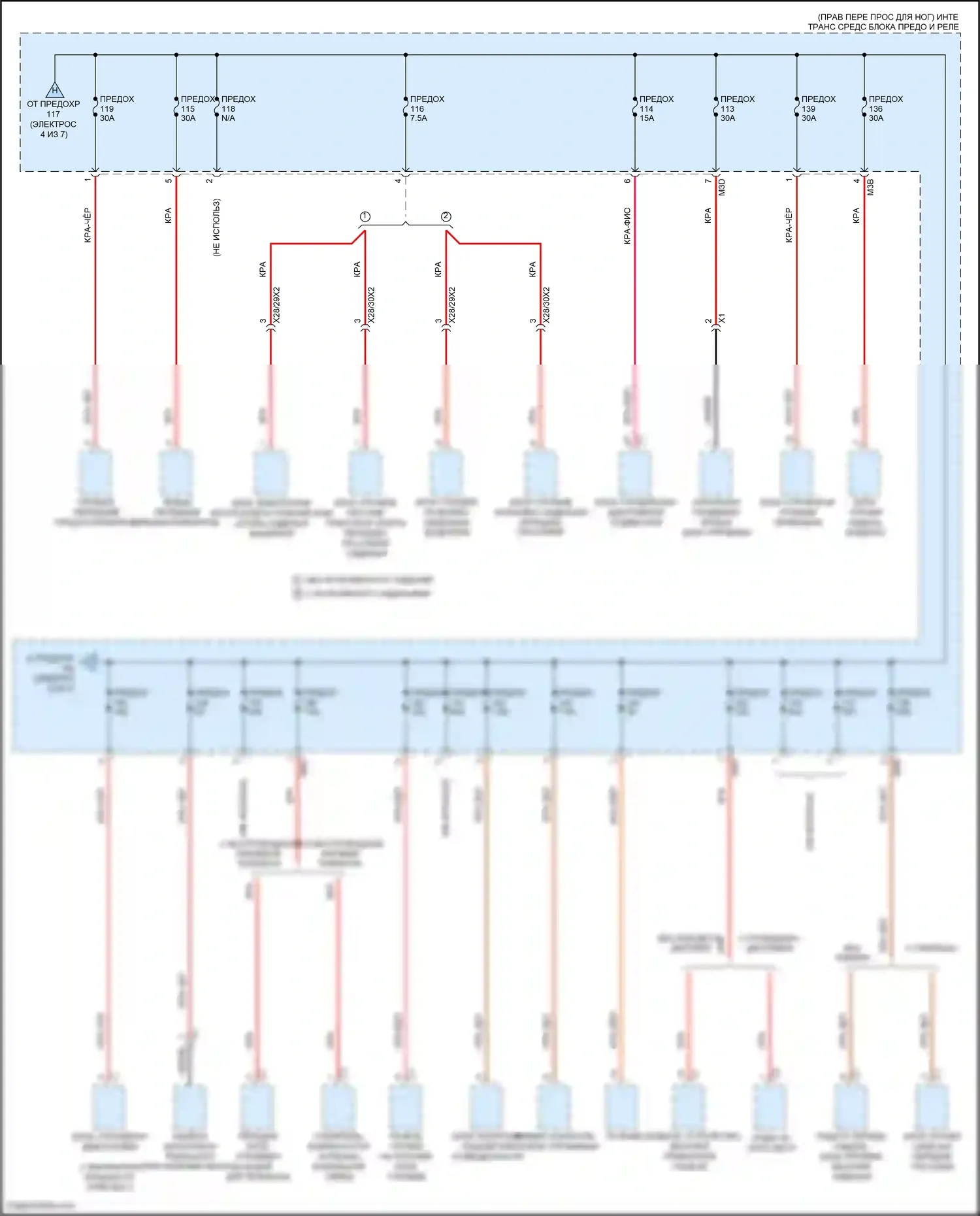 A-класс Mercedes-Benz W177 (2018-2023): Электросхема блока предохранителей реле (5 из 7) 