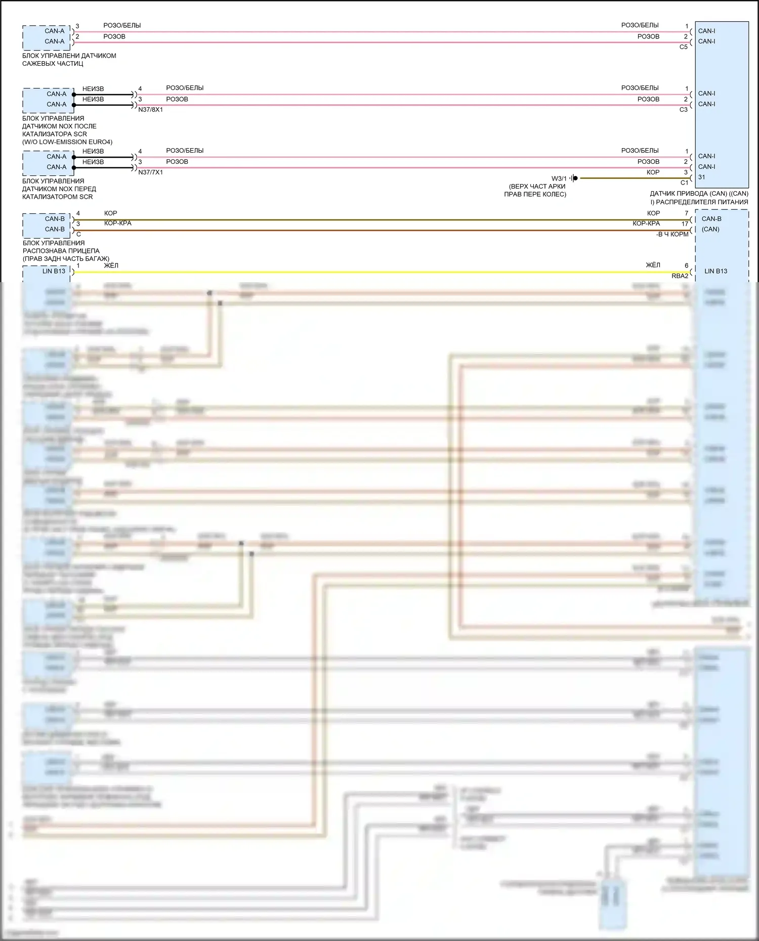 A-класс Mercedes-Benz W177 (2018-2023): Электросхема шины высокого/низкого уровня (5 из 5) 