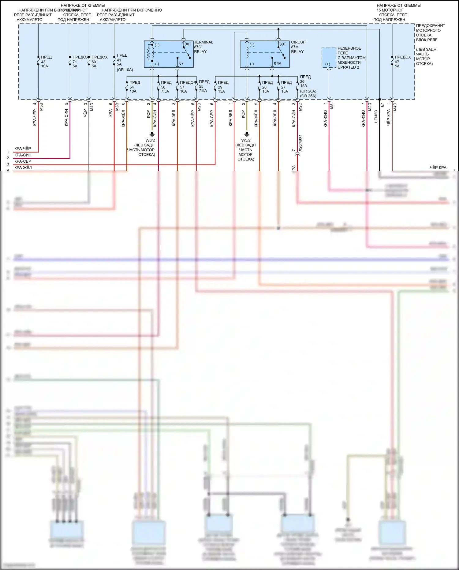 A-класс Mercedes-Benz W177 (2018-2023): Электросхема двигателя 2.0л турбо (3 из 8) 