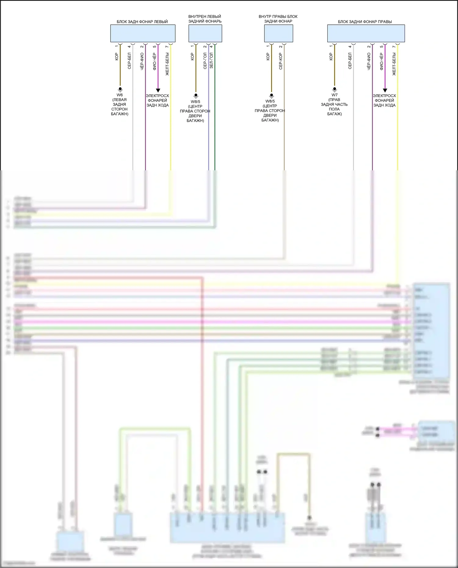 A-класс Mercedes-Benz W177 (2018-2023): Электросхема фар и фонарей, со светодиодными фарами (2 из 2) 