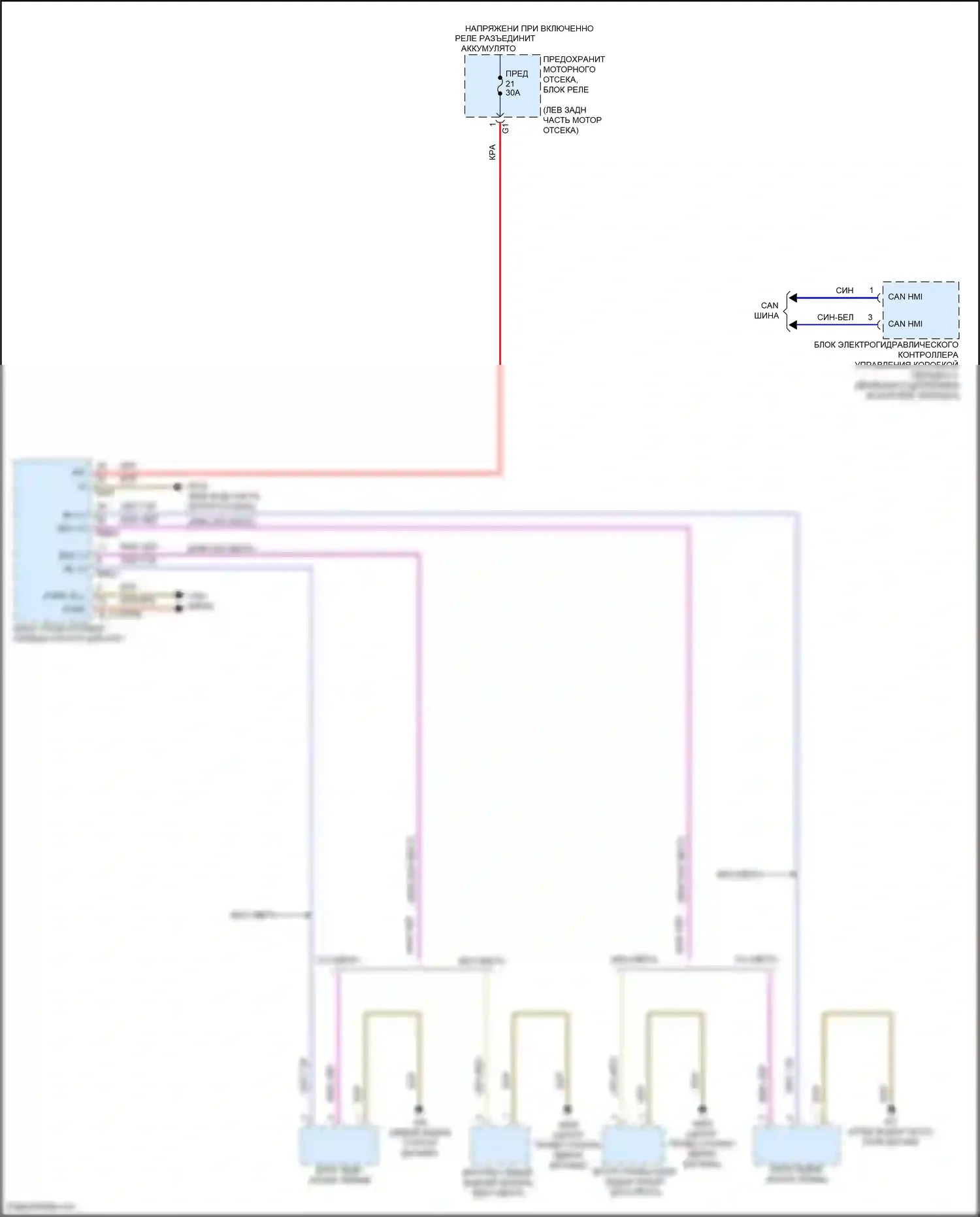 A-класс Mercedes-Benz W177 (2018-2023): Электросхема фонарей заднего хода 