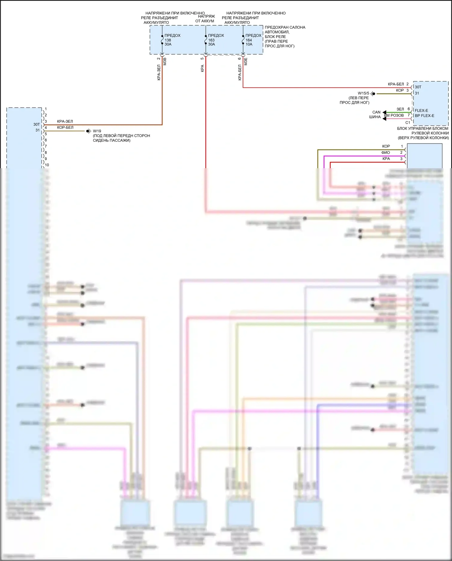 A-класс Mercedes-Benz W177 (2018-2023): Электросхема сиденья памяти пассажира 