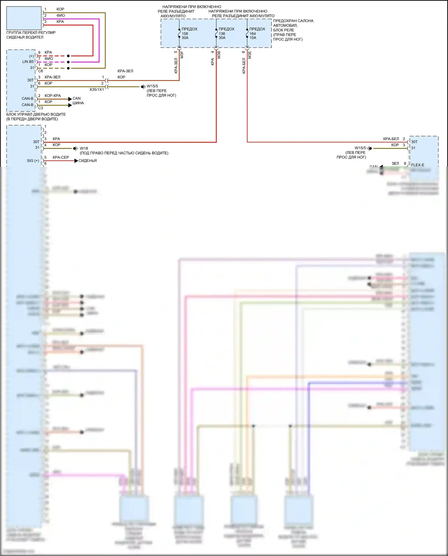A-класс Mercedes-Benz W177 (2018-2023): Электросхема сиденья памяти водителя 