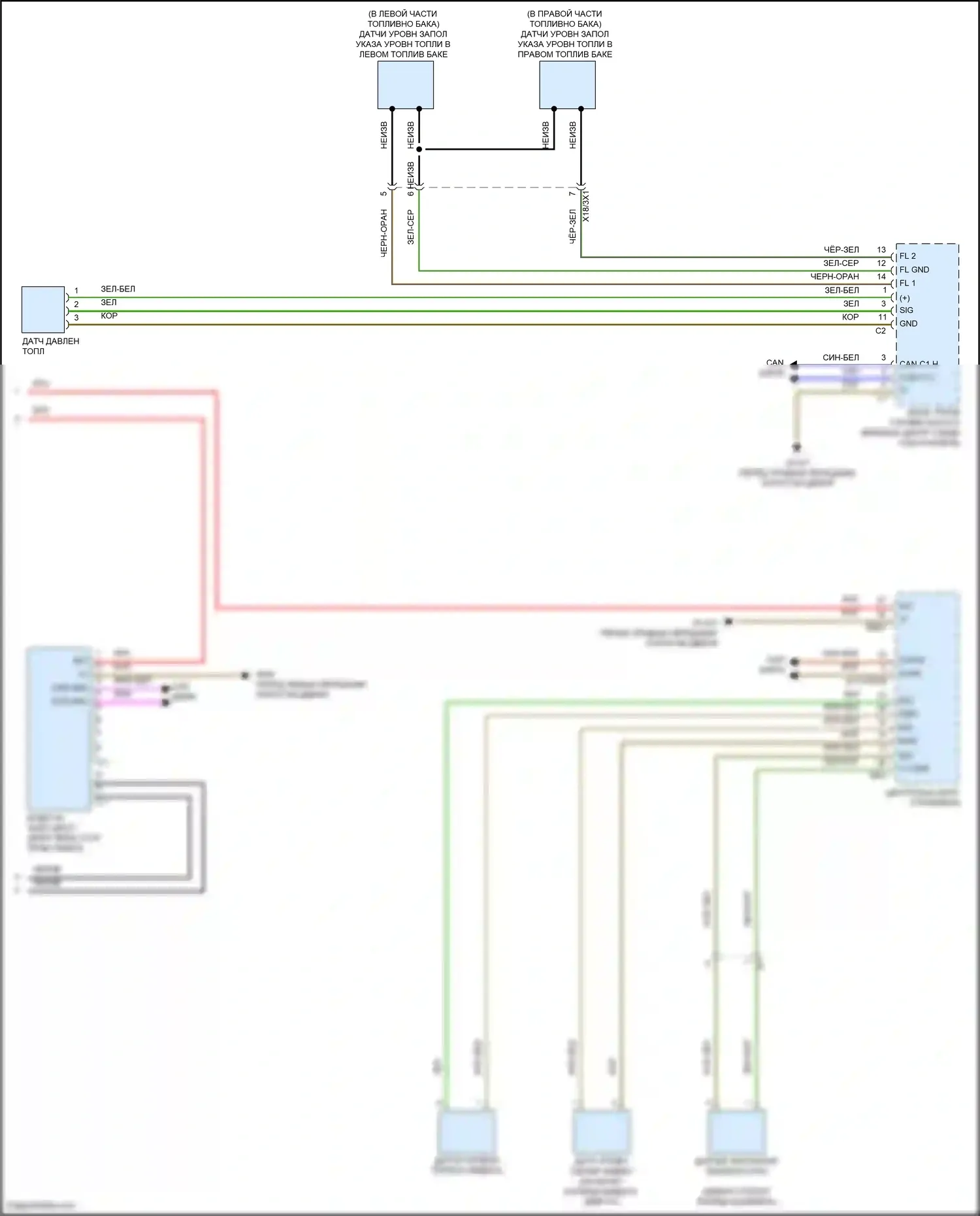 A-класс Mercedes-Benz W177 (2018-2023): Электросхема приборной панели (2 из 2) 