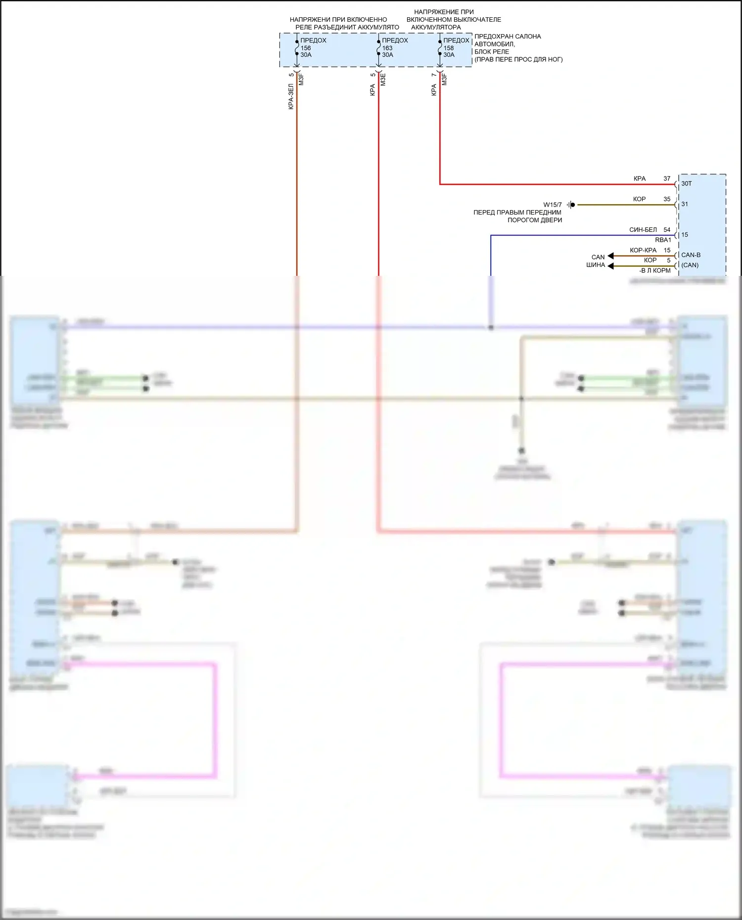 A-класс Mercedes-Benz W177 (2018-2023): Электросхема информационной системы в слепой зоне 