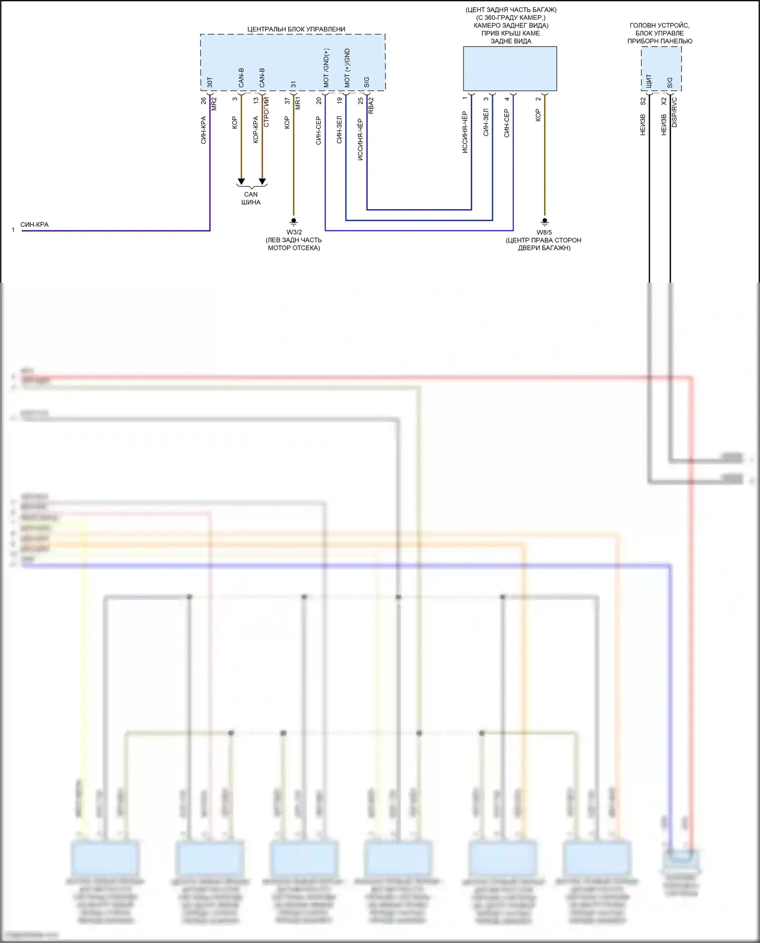 A-класс Mercedes-Benz W177 (2018-2023): Электросхема парктроника (2 из 3) 