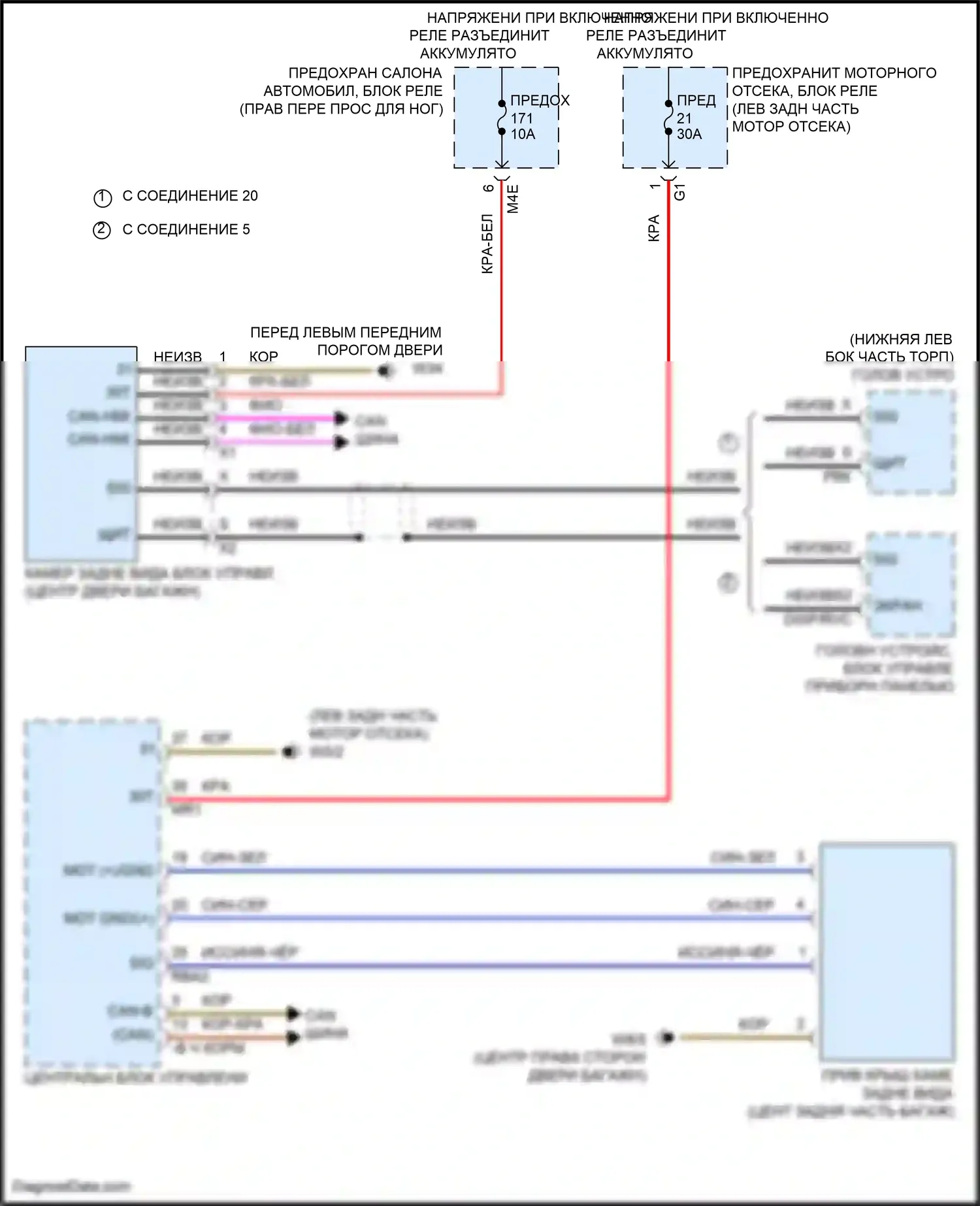 A-класс Mercedes-Benz W177 (2018-2023): Электросхема задней камеры 