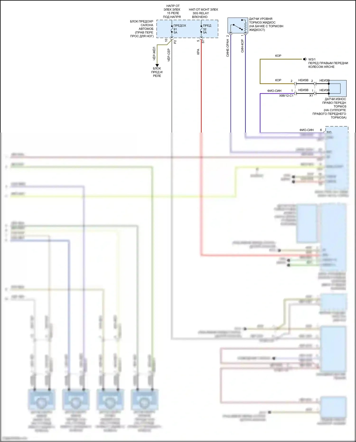B-класс Mercedes-Benz W246 рестайлинг (2014-2018): Антиблокировочная система abs электросхема (2 из 2) 