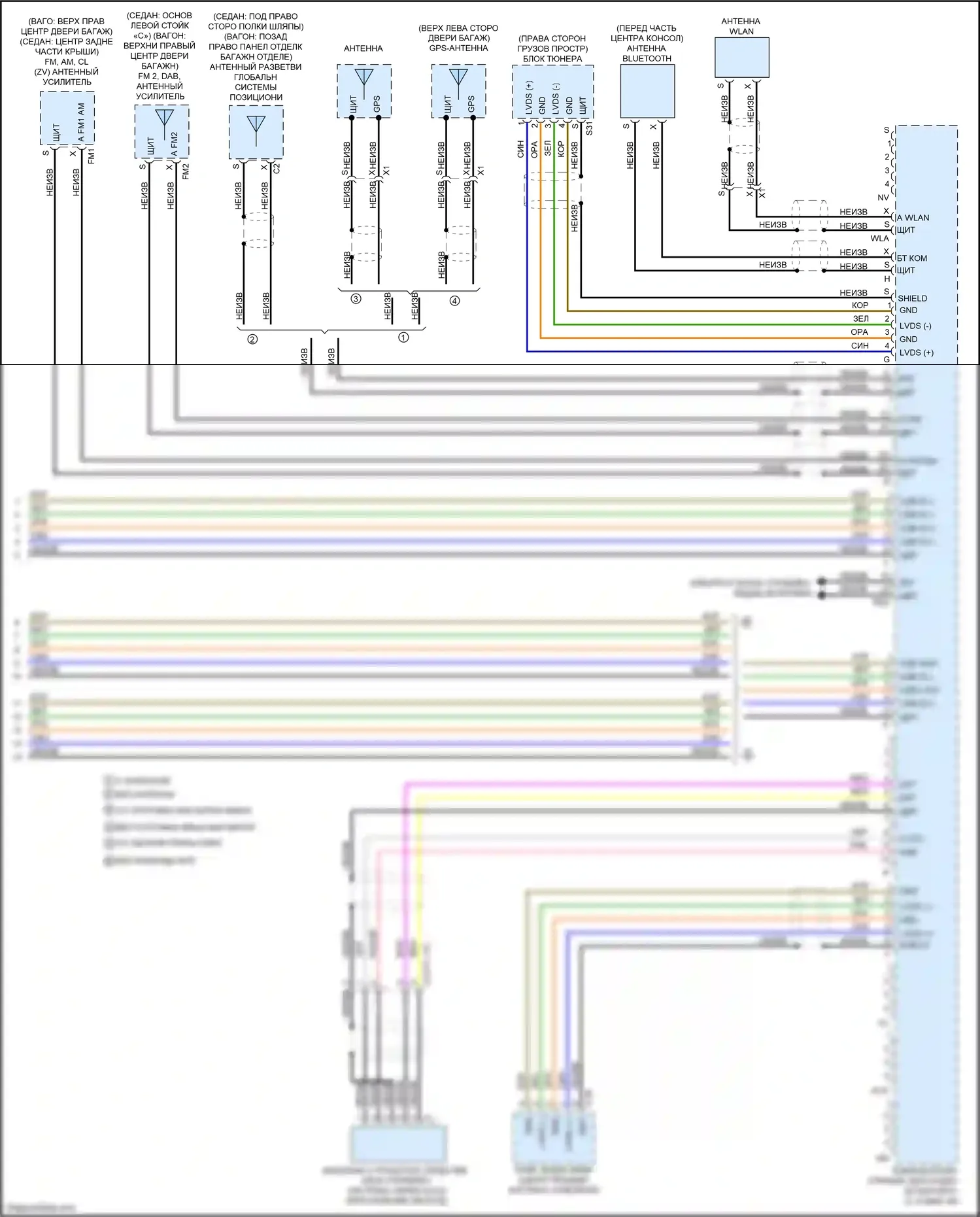 B-класс Mercedes-Benz W246 рестайлинг (2014-2018): Электросхема магнитолы comand (4 из 4) 
